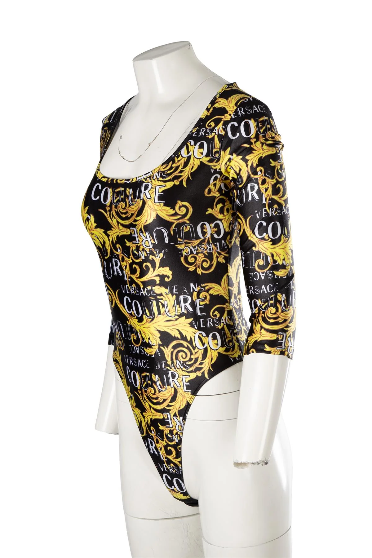 VERSACE JEANS COUTURE BLACK JERSEY BODYSUIT IT 42 - Image 3