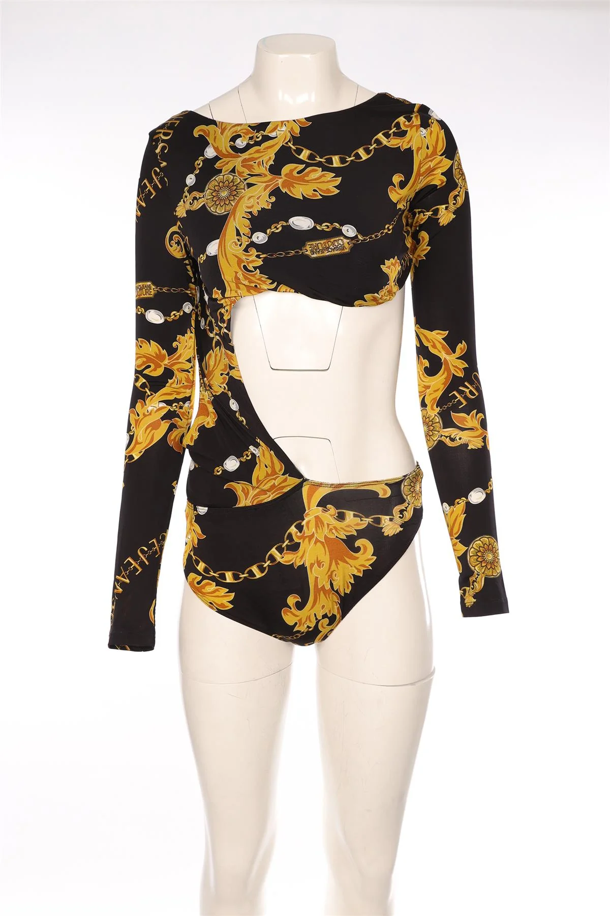 VERSACE JEANS COUTURE BLACK JERSEY BODYSUIT IT 42 UK 10 - Image 2