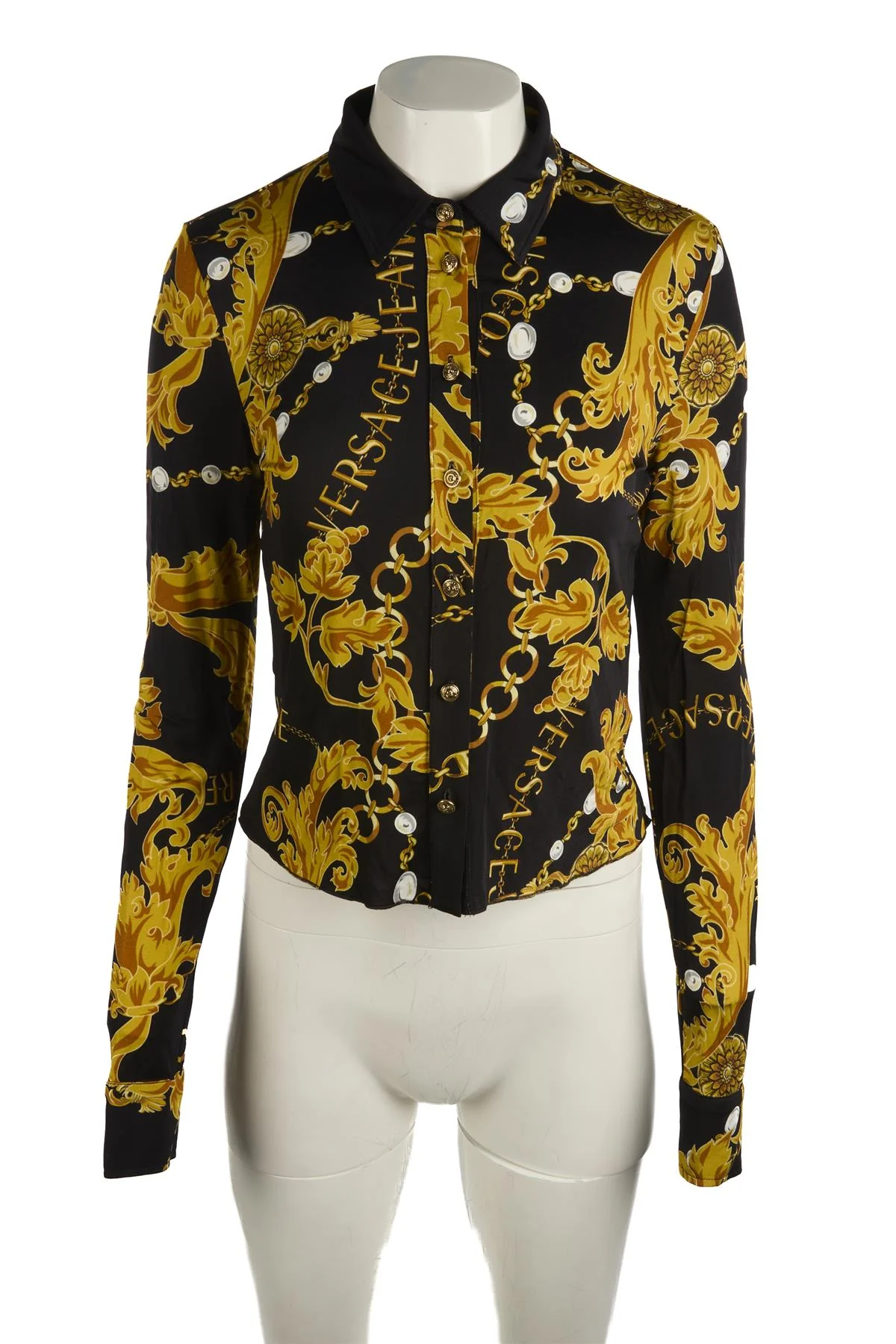 VERSACE JEANS COUTURE BLACK JERSEY SHIRT IT 42 UK 10 - Image 2