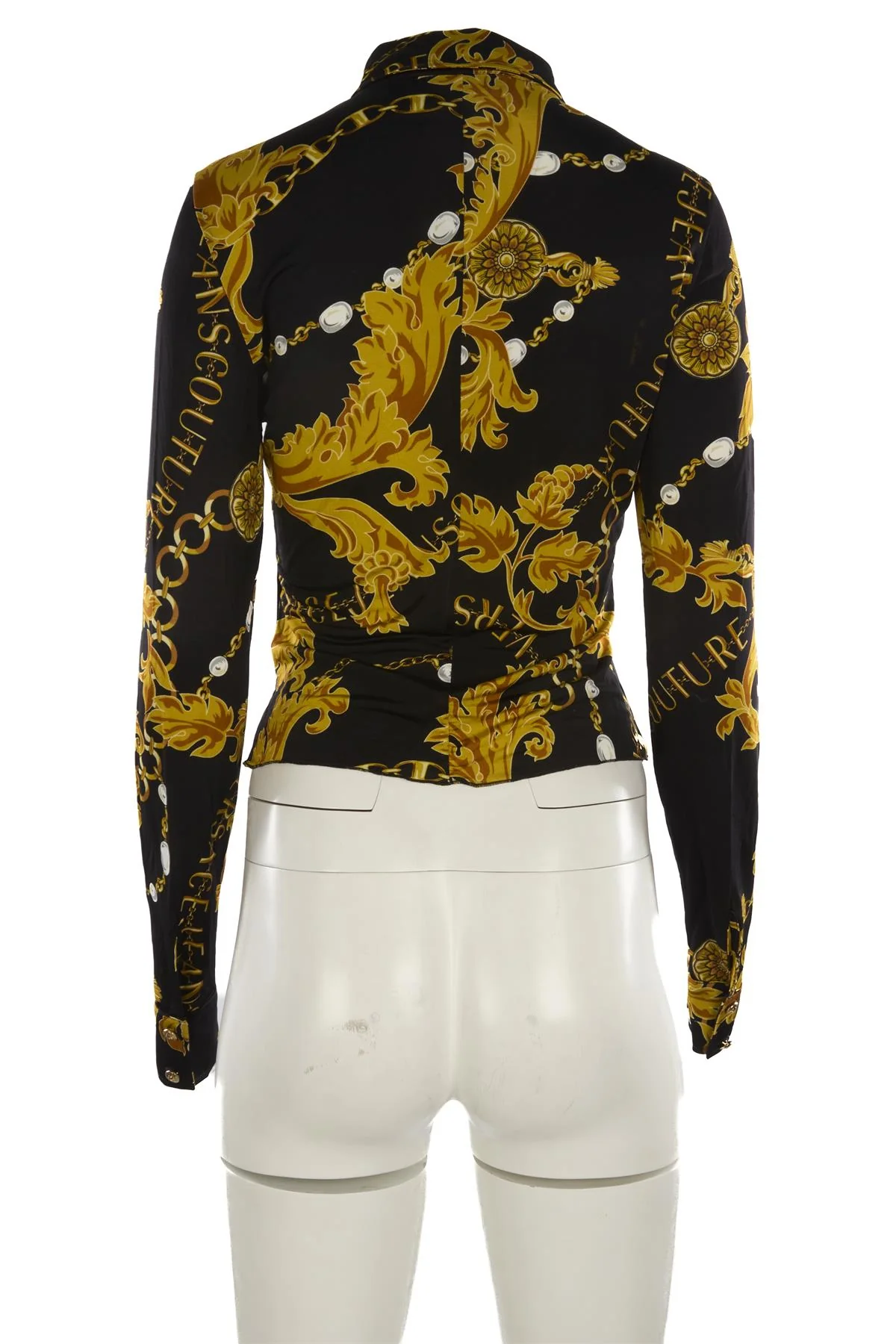 VERSACE JEANS COUTURE BLACK JERSEY SHIRT IT 42 UK 10 - Image 4