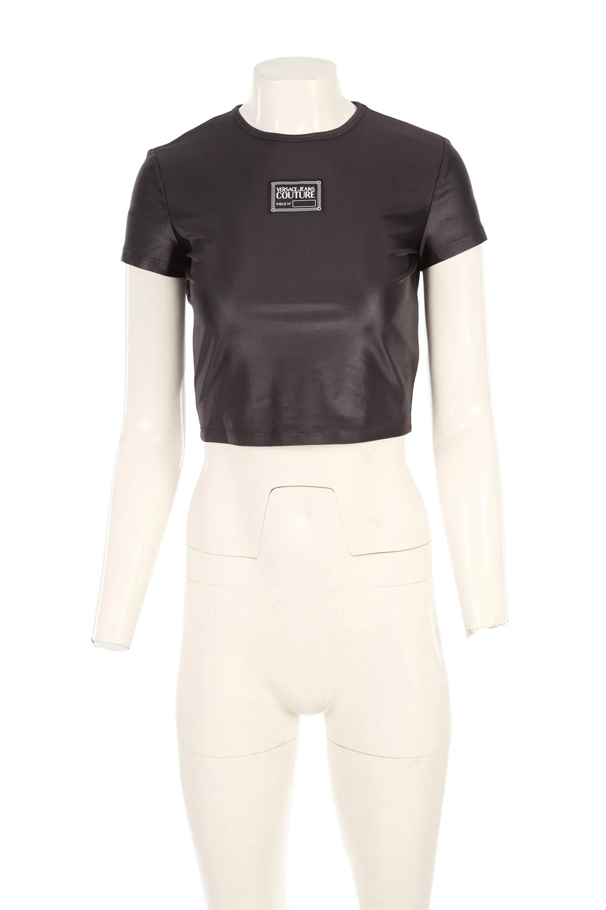 VERSACE JEANS COUTURE BLACK SATIN TOP MEDIUM - Image 2