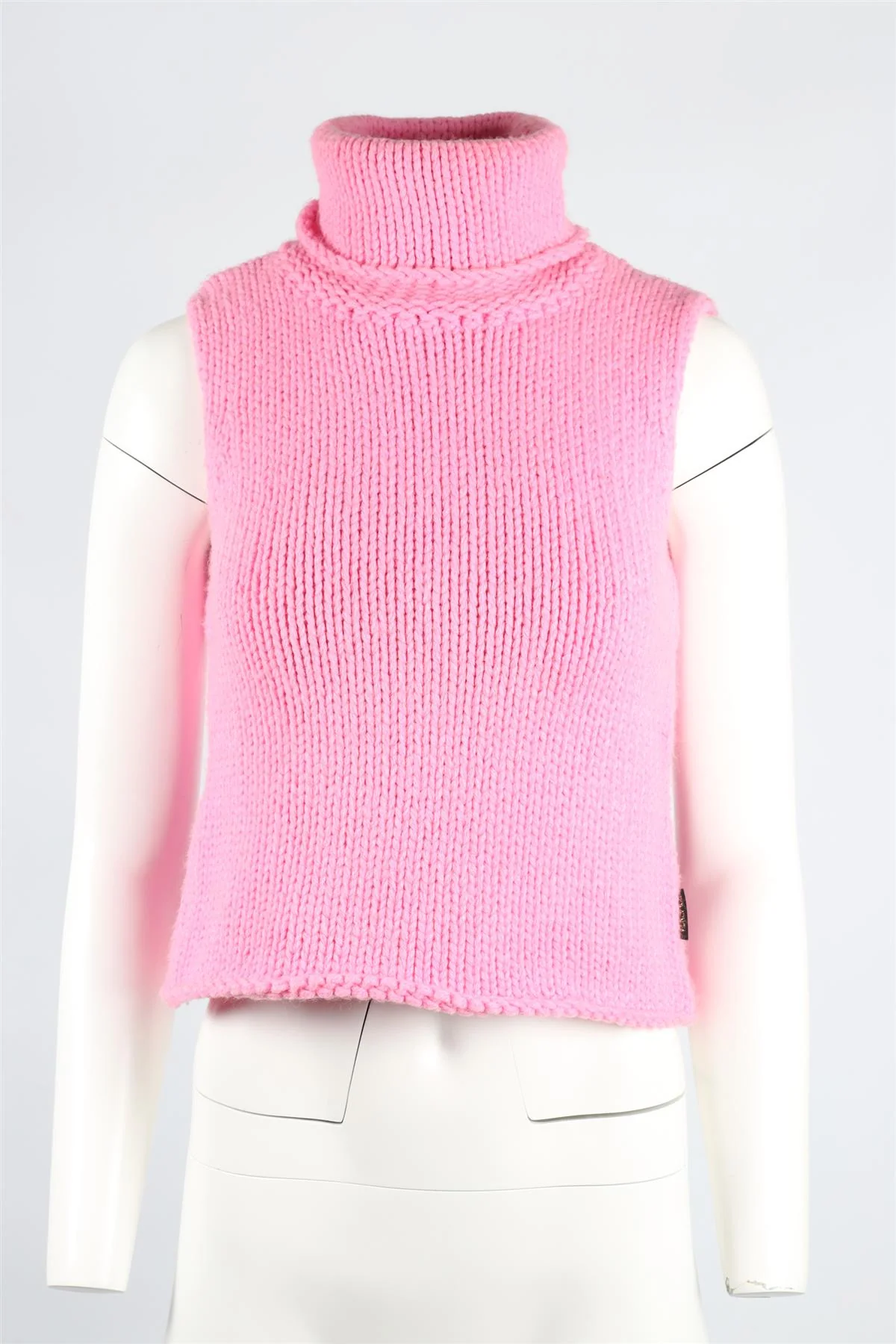 VERSACE JEANS COUTURE PINK VINTAGE WOOL BLEND TURTLENECK TOP MEDIUM - Image 2