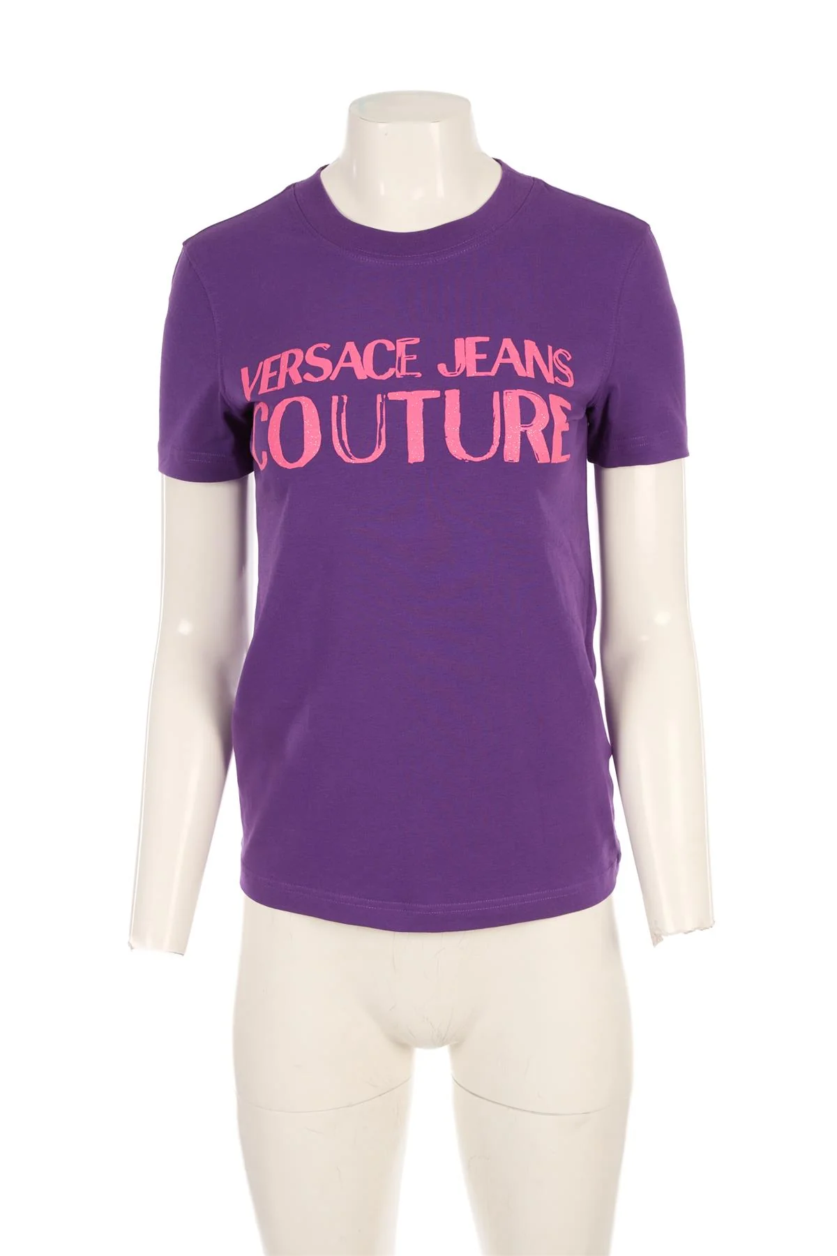 VERSACE JEANS COUTURE PURPLE COTTON T-SHIRT MEDIUM - Image 2