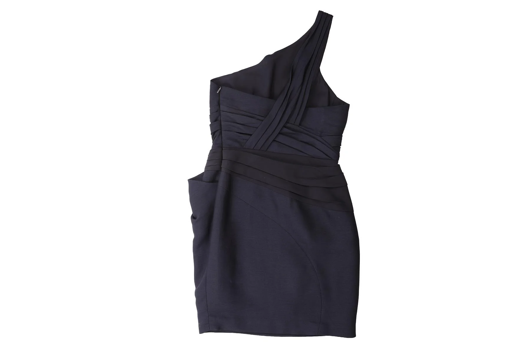 VERSACE NAVY SILK MINI DRESS IT 42 UK 10 - Image 3