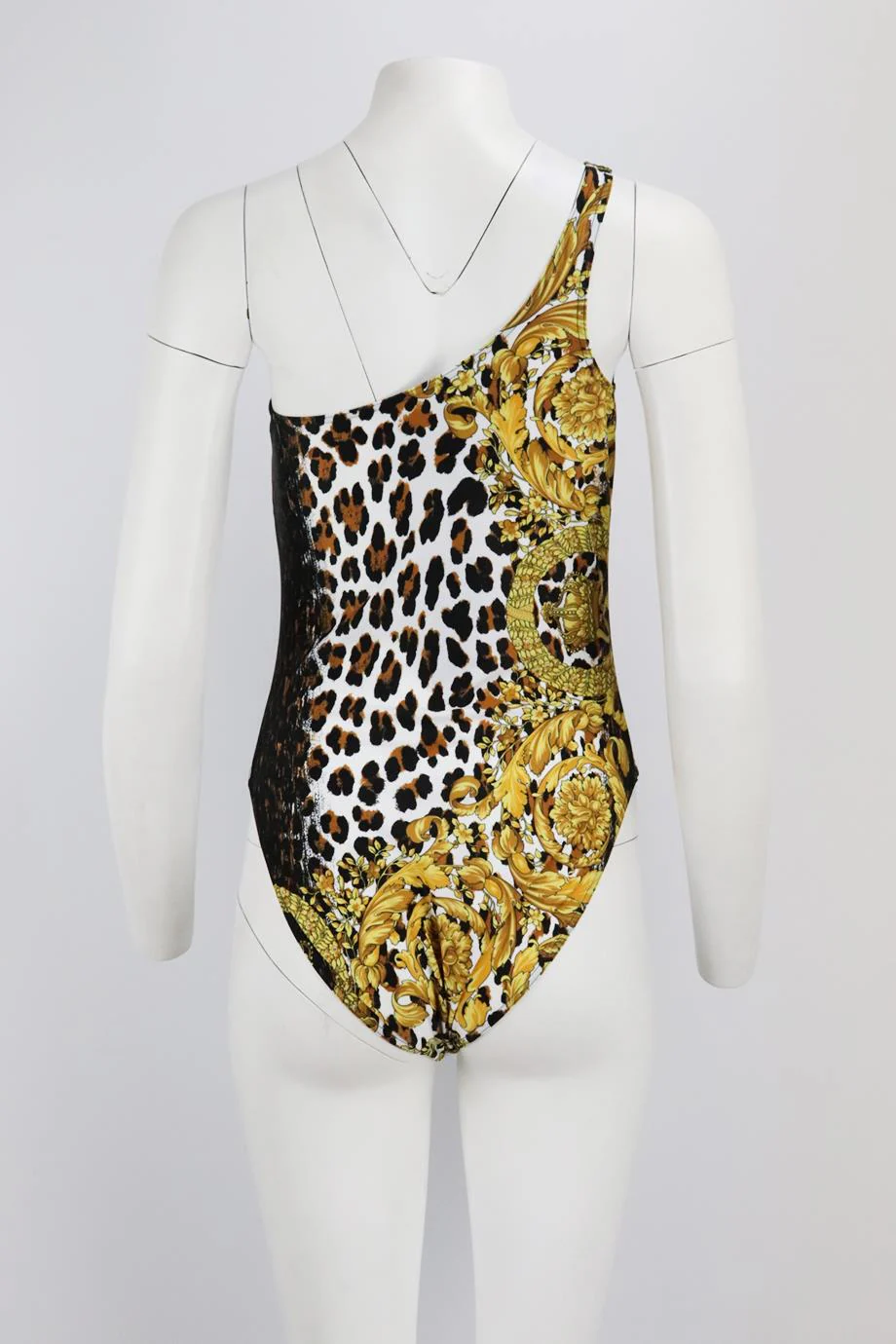 VERSACE ONE SHOULDER PRINTED STRETCH SWIMSUIT UK 14 - Image 4
