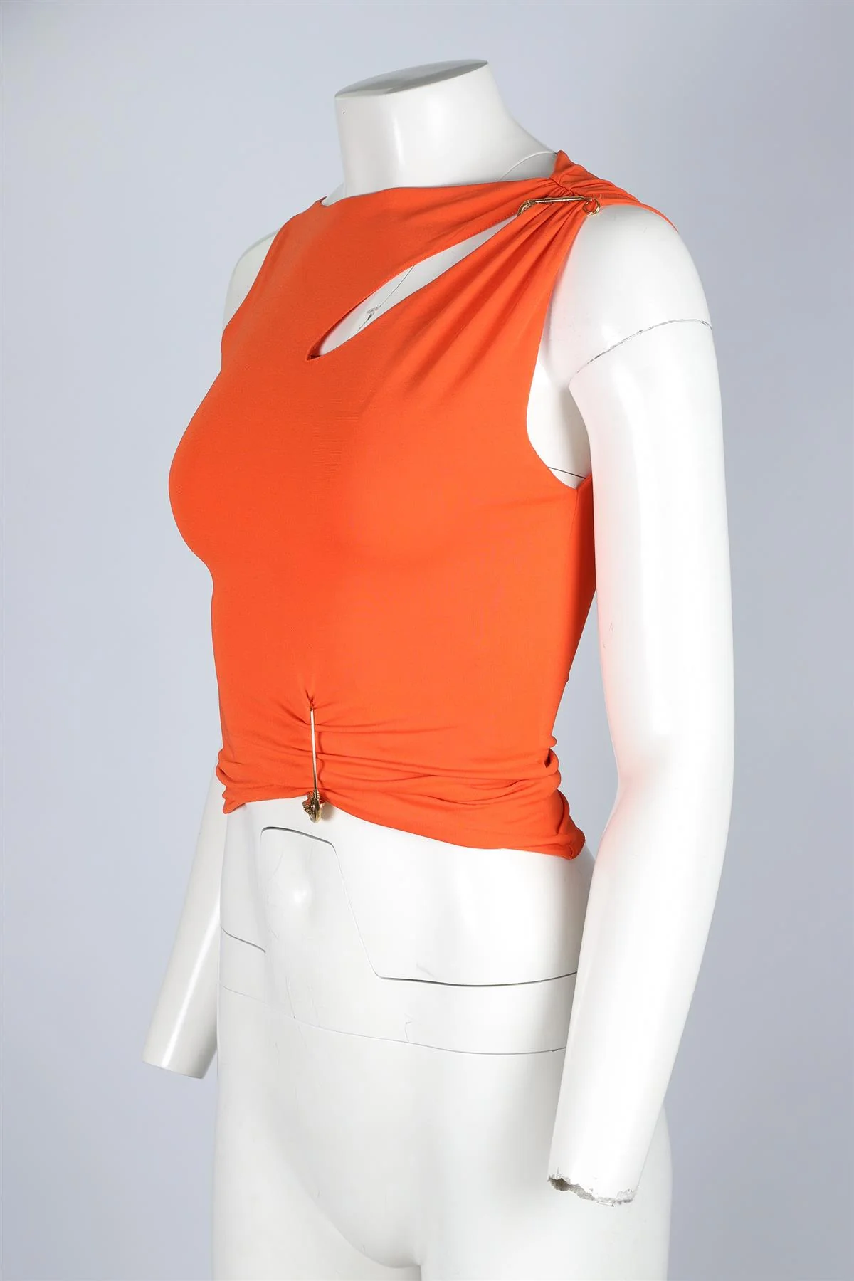 VERSACE ORANGE JERSEY TOP IT 40 UK 8 - Image 3