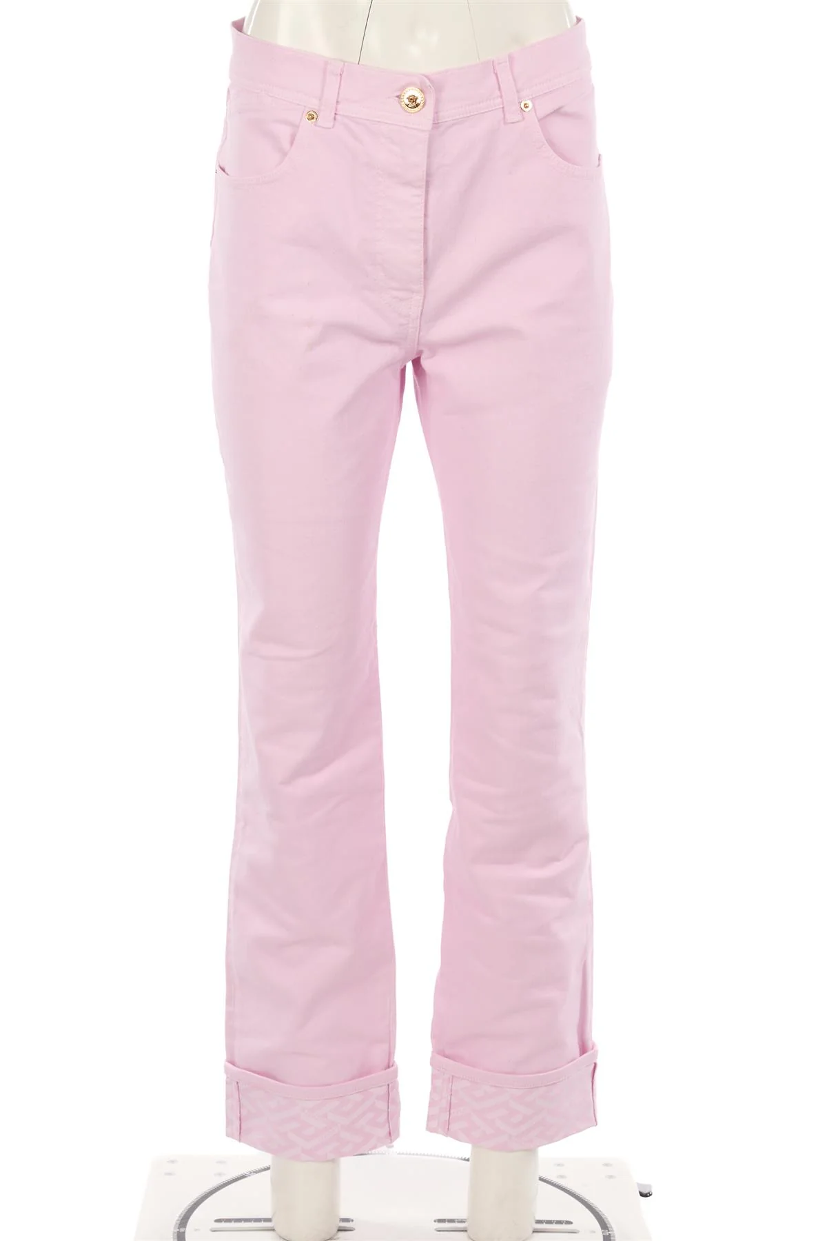 VERSACE PINK HIGH RISE STRAIGHT LEG JEANS W29 UK 10-12 - Image 2