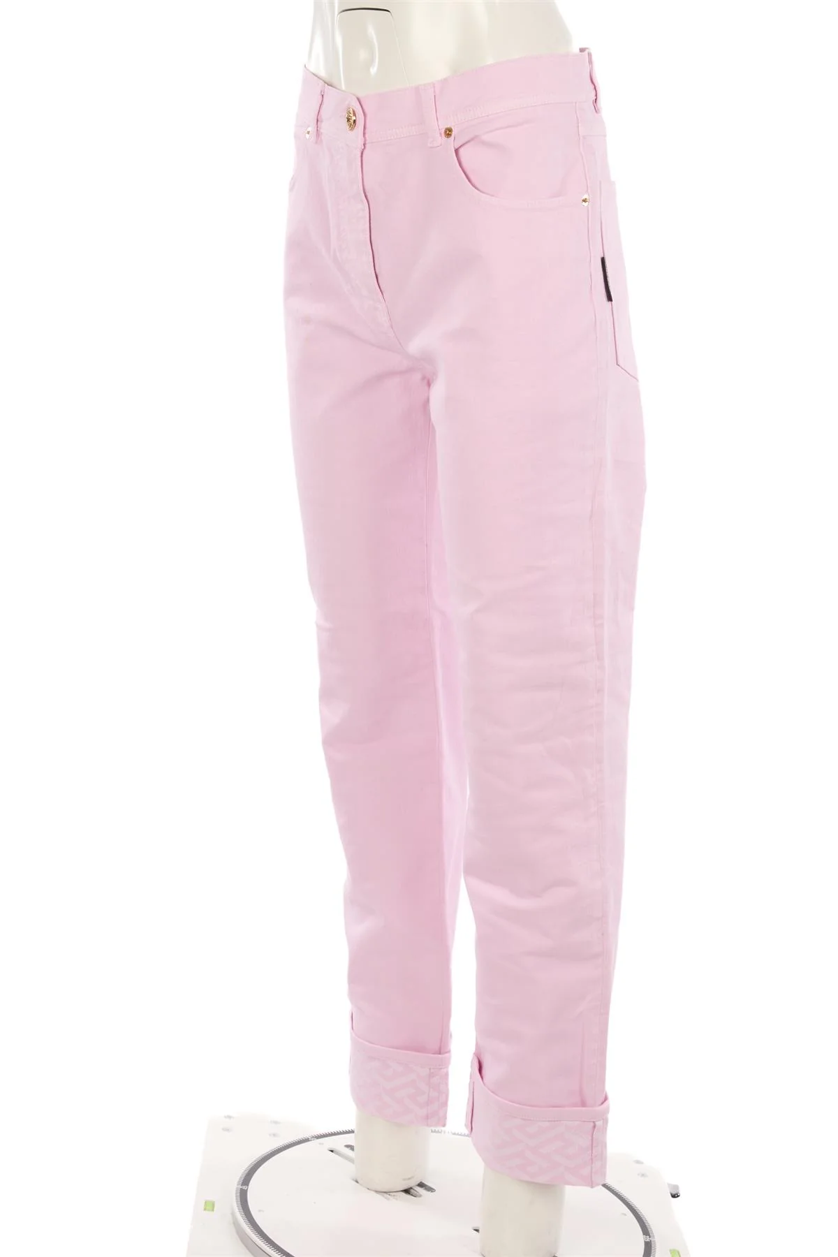 VERSACE PINK HIGH RISE STRAIGHT LEG JEANS W29 UK 10-12 - Image 3
