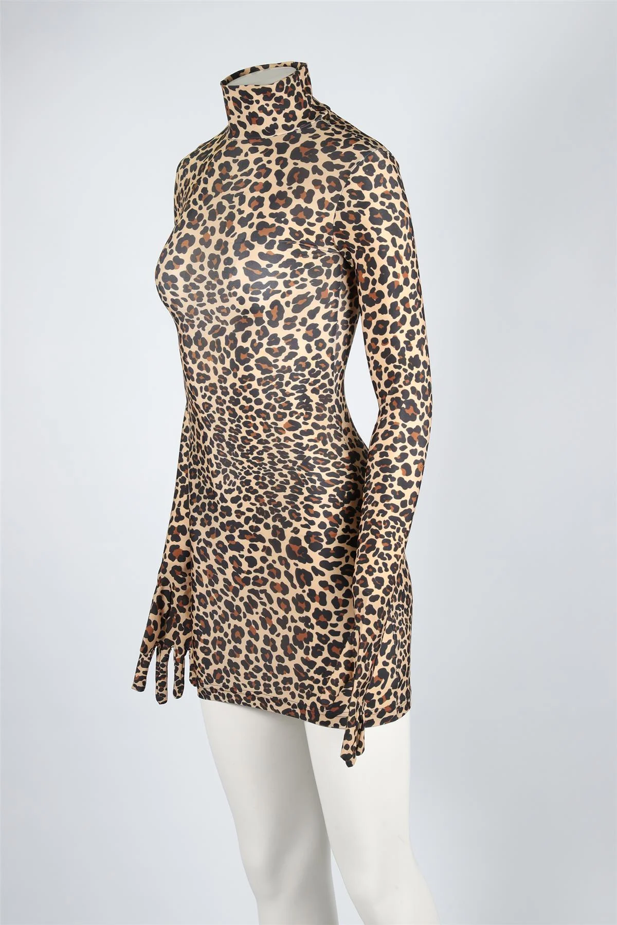 VETEMENTS BROWN JERSEY MINI DRESS ONE SIZE - Image 3