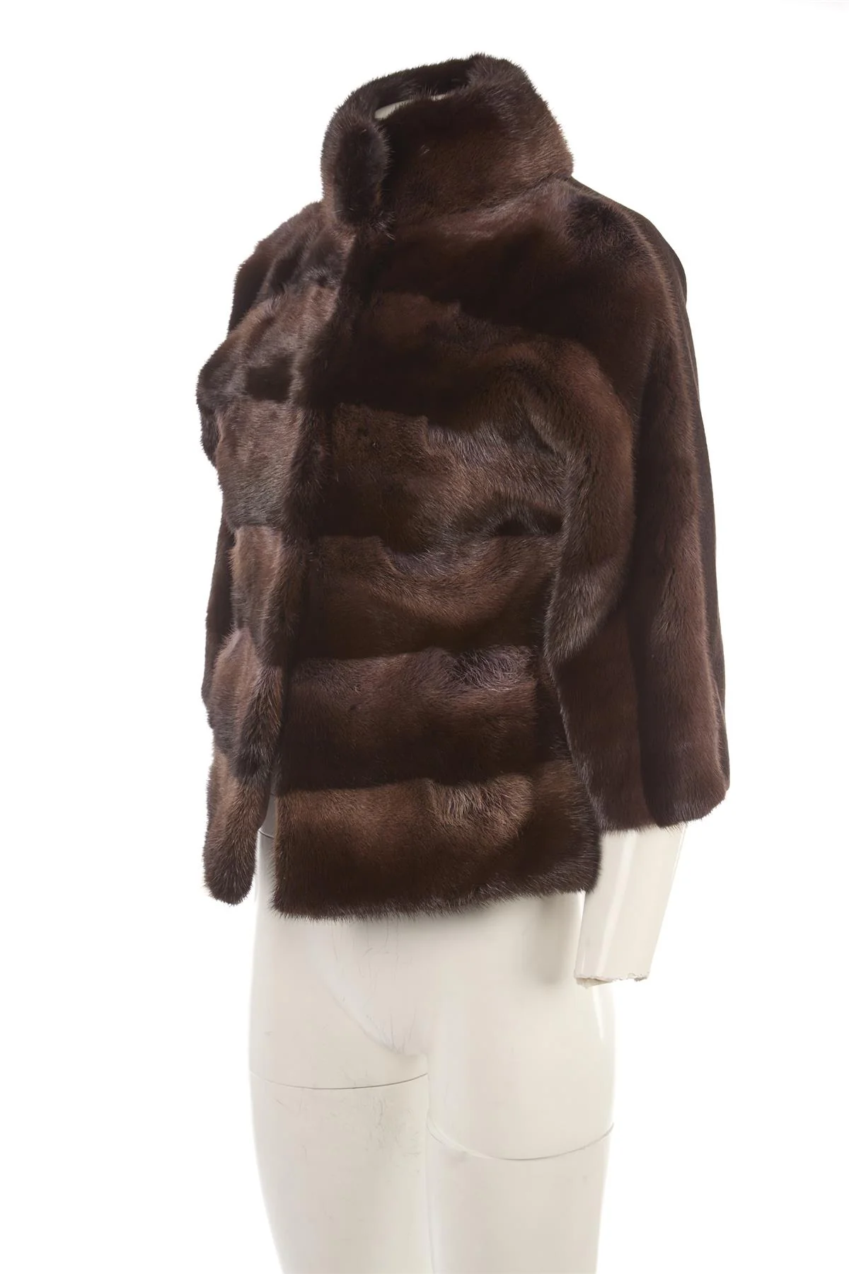 VICEDOMINI BROWN MINK FUR JACKET XSMALL - Image 3