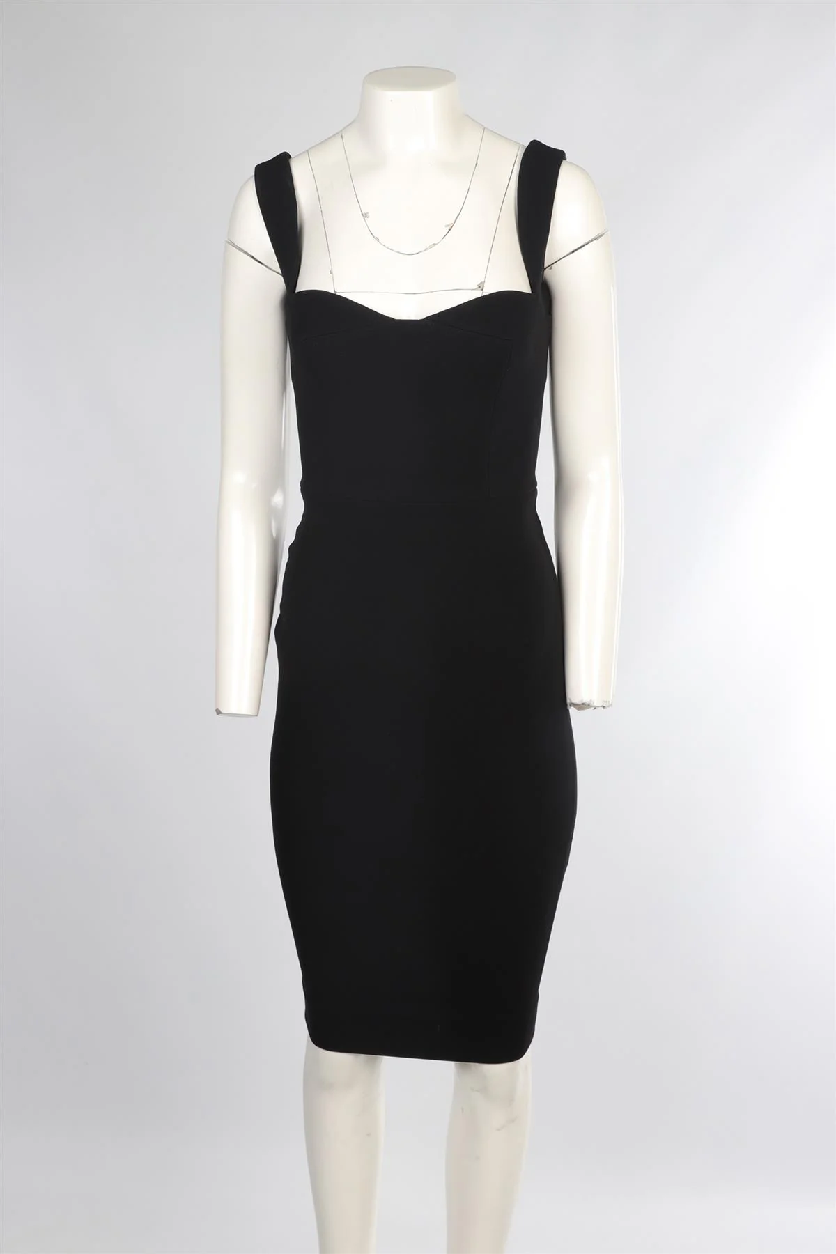 VICTORIA BECKHAM BLACK CADY MIDI DRESS UK 8 - Image 2