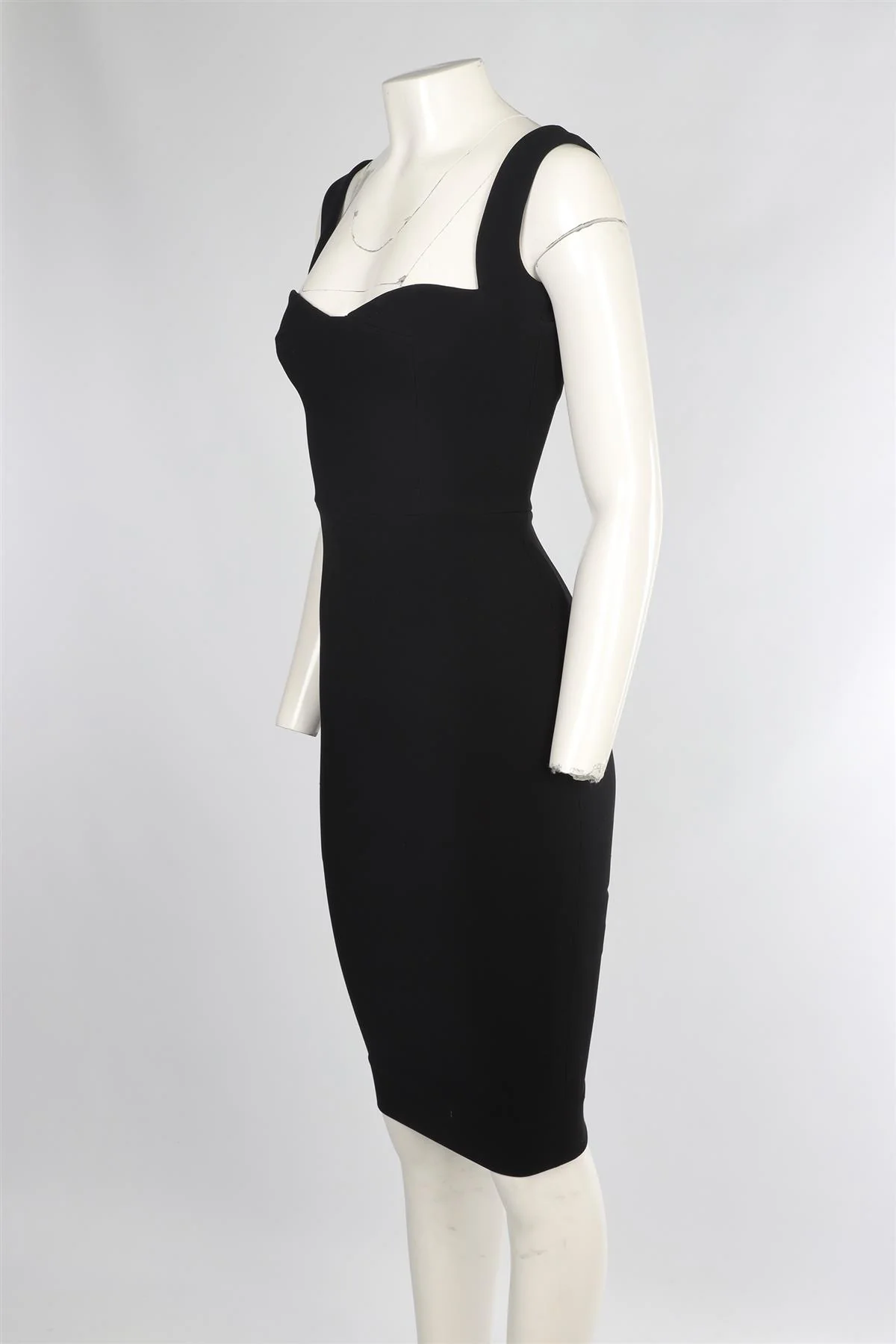 VICTORIA BECKHAM BLACK CADY MIDI DRESS UK 8 - Image 3