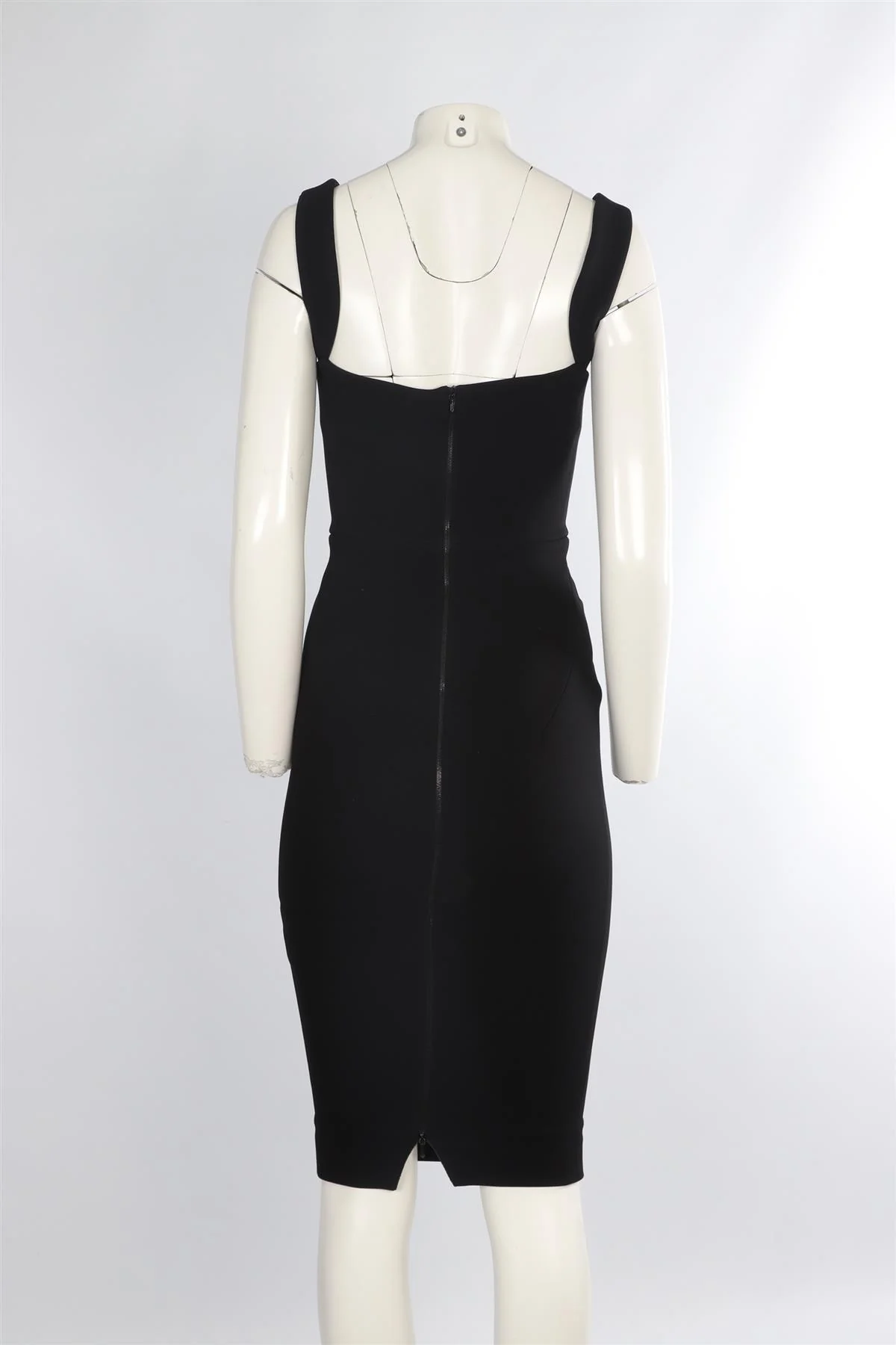 VICTORIA BECKHAM BLACK CADY MIDI DRESS UK 8 - Image 4