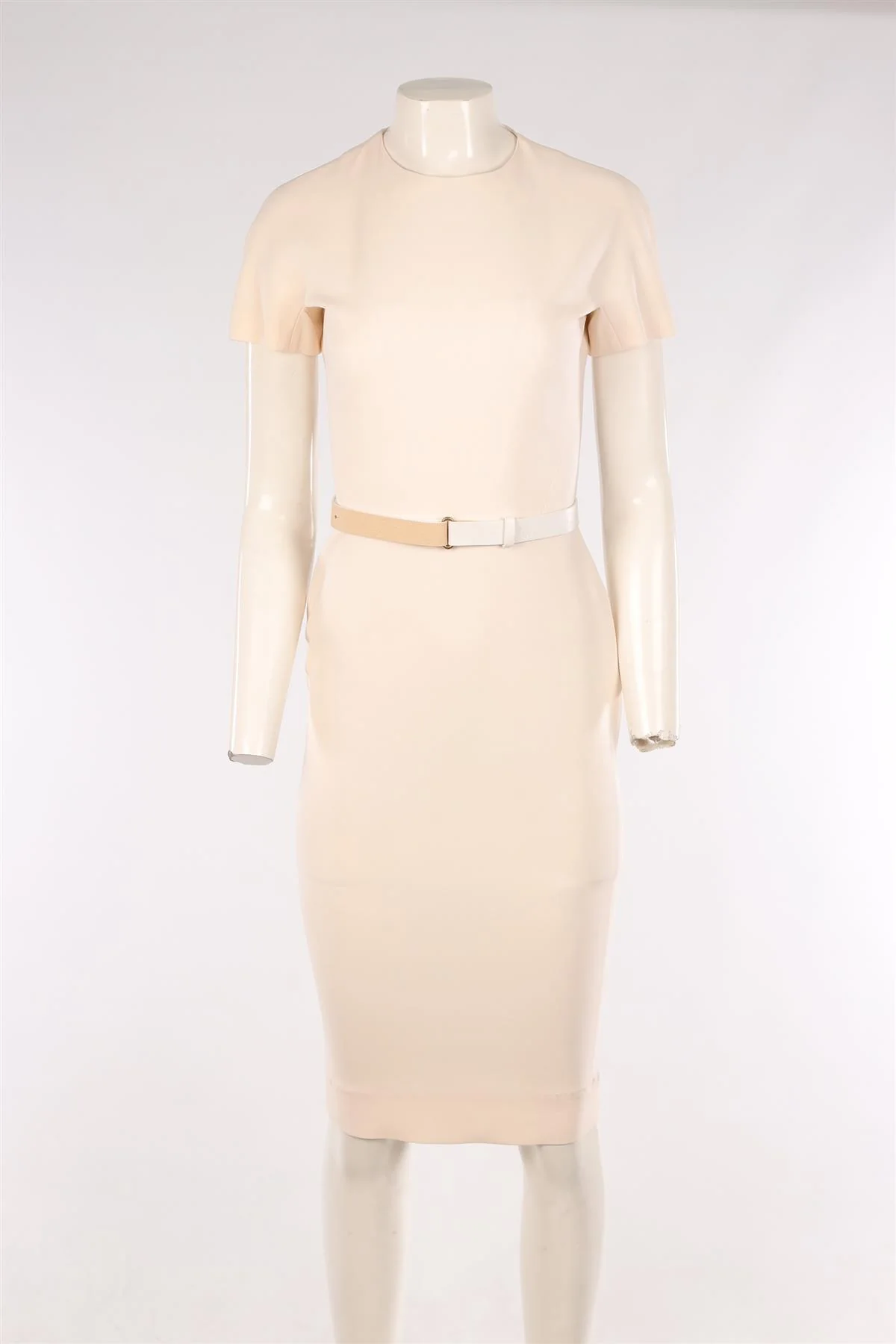 VICTORIA BECKHAM CREAM WOOL MIDI DRESS UK 10 - Image 2