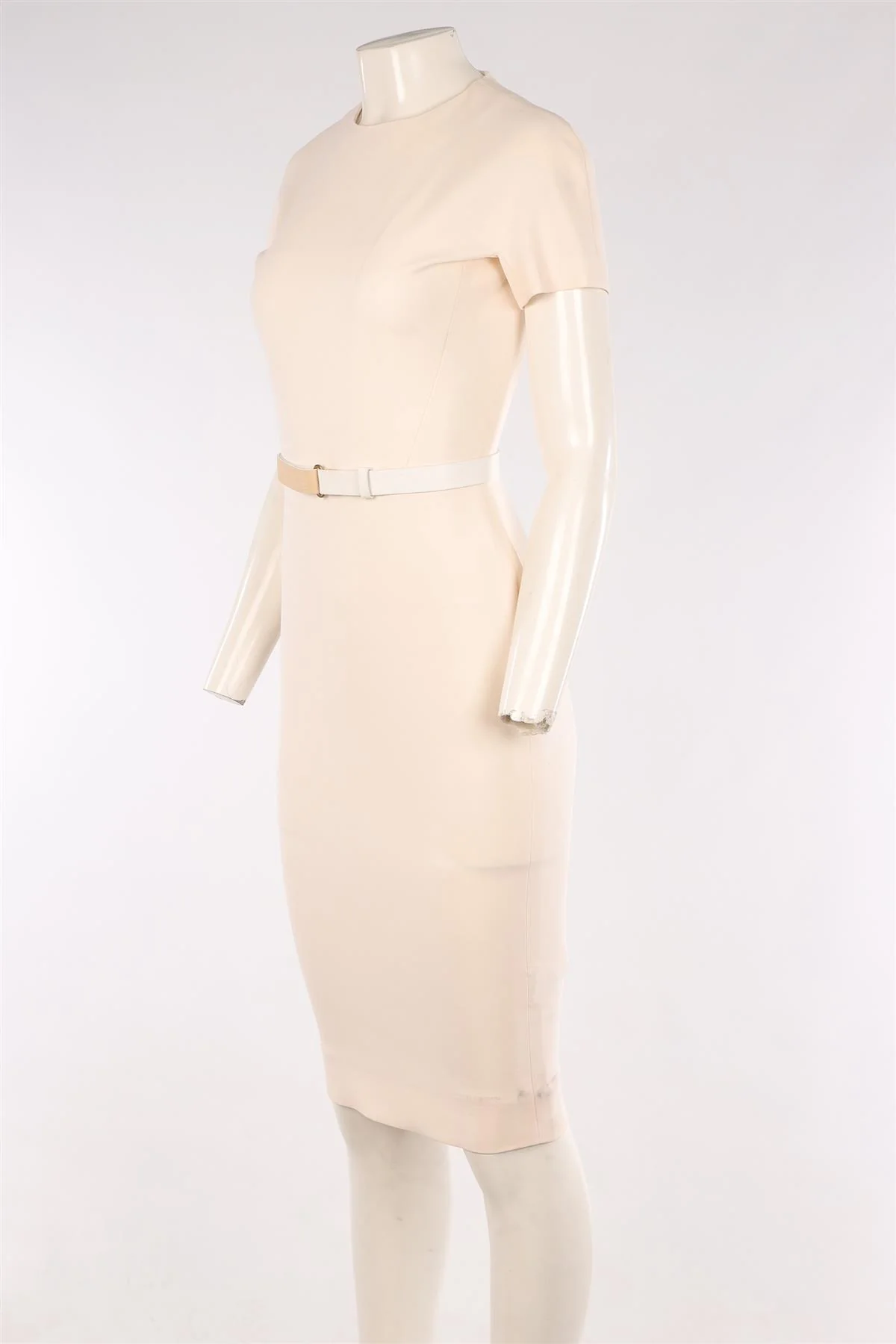 VICTORIA BECKHAM CREAM WOOL MIDI DRESS UK 10 - Image 3