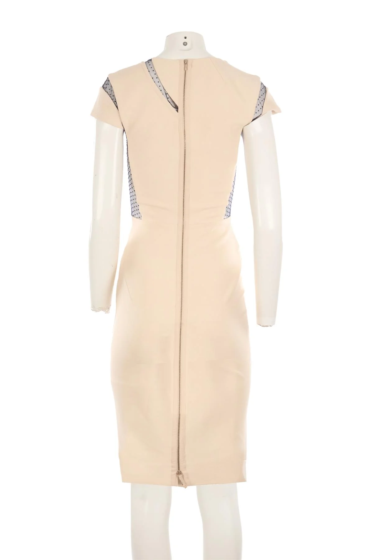 VICTORIA BECKHAM CREAM WOOL MIDI DRESS UK 8 - Image 4