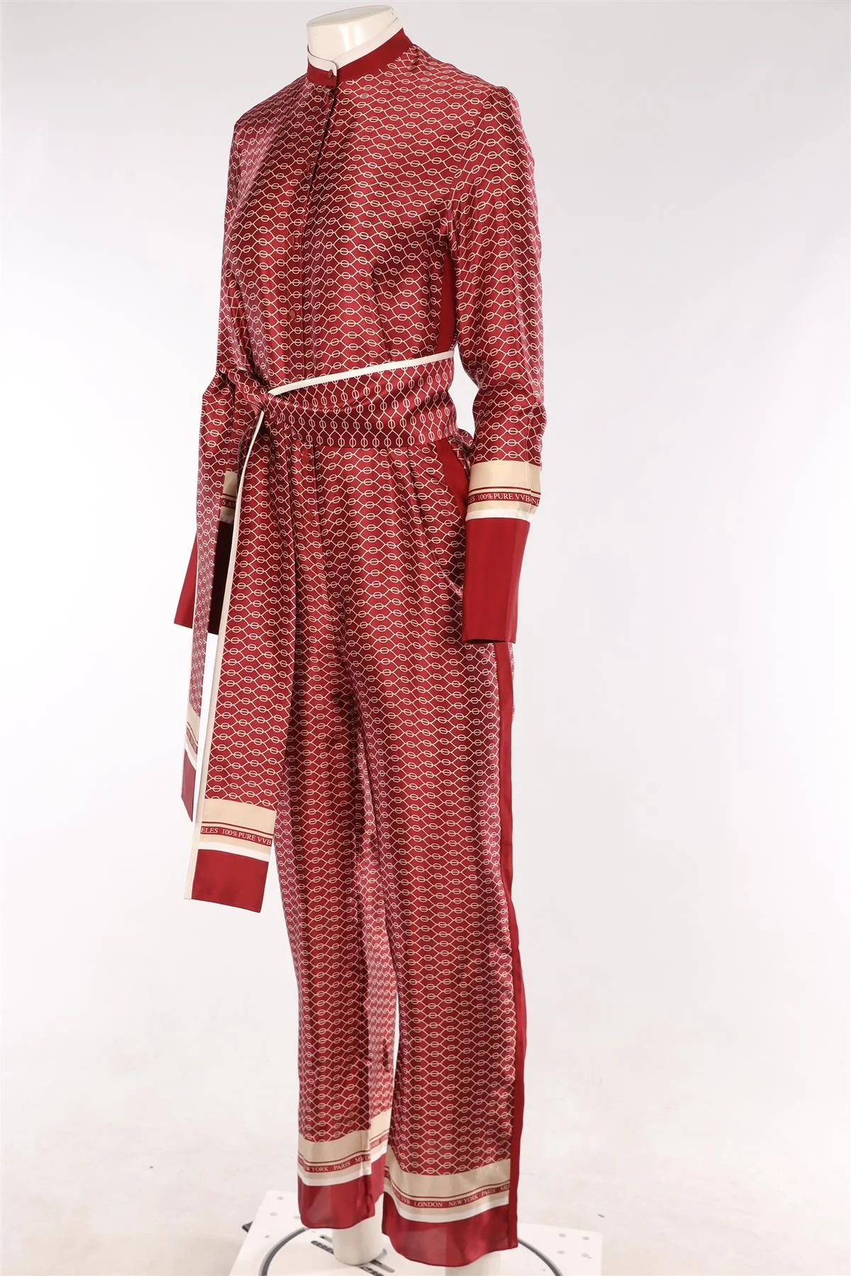 VICTORIA BECKHAM RED SILK JUMPSUIT UK 8 - Image 3