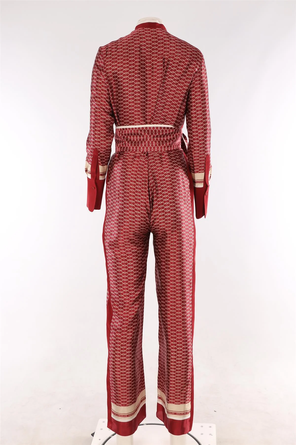 VICTORIA BECKHAM RED SILK JUMPSUIT UK 8 - Image 4