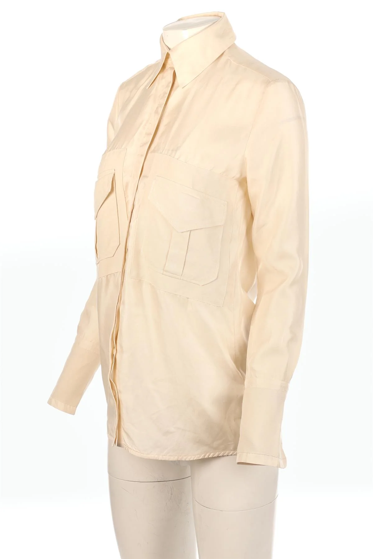 VICTORIA VICTORIA BECKHAM CREAM SILK SHIRT UK 6 - Image 3