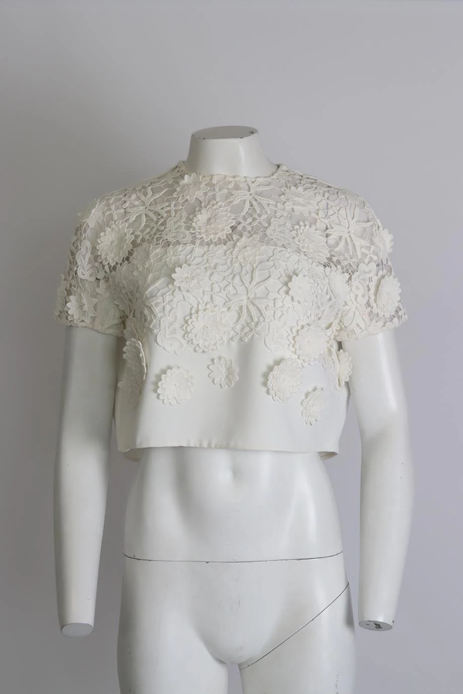 VICTORIA VICTORIA BECKHAM CROPPED CROCHET CREPE TOP UK 6 - Image 2