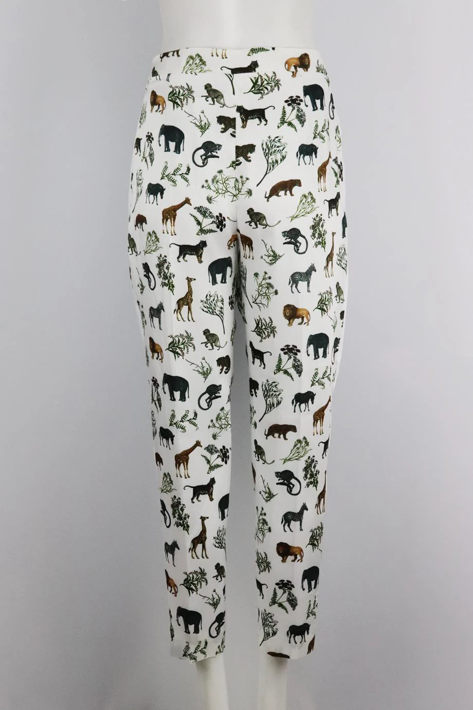 VICTORIA VICTORIA BECKHAM PRINTED TWILL PANTS UK 10 - Image 4