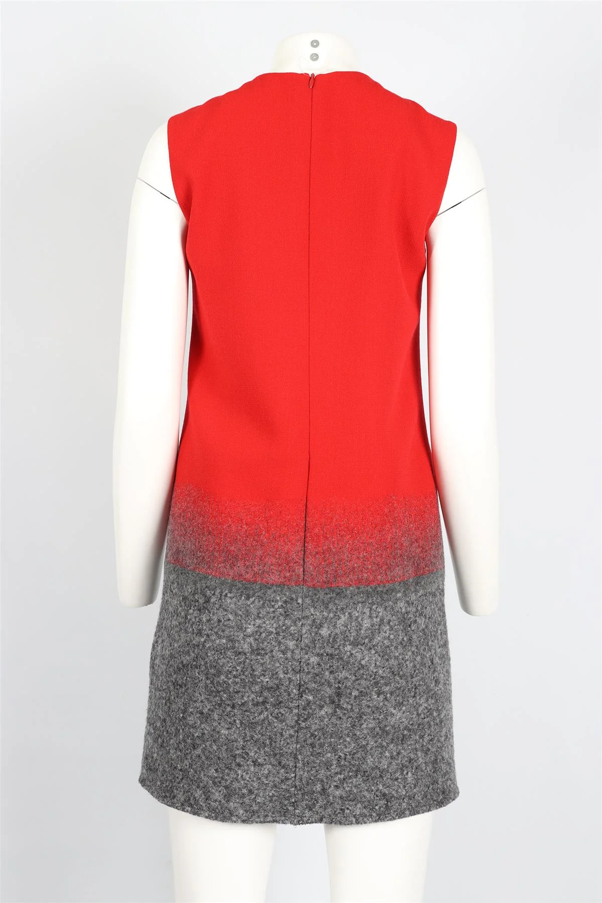 VICTORIA VICTORIA BECKHAM RED AND GREY WOOL MIDI DRESS UK 8 - Image 4