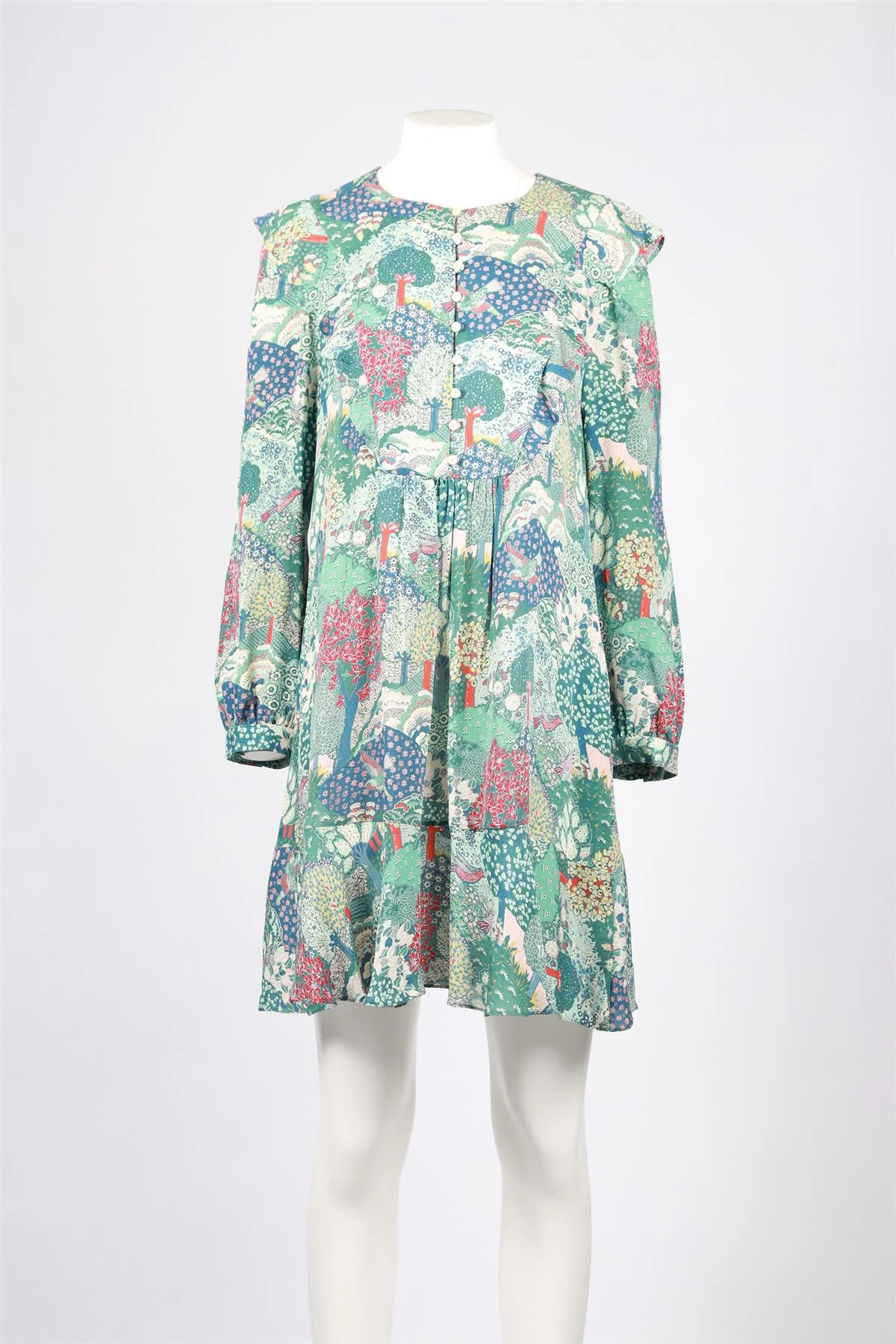 VILSHENKO GREEN SILK MINI DRESS UK 16 - Image 2