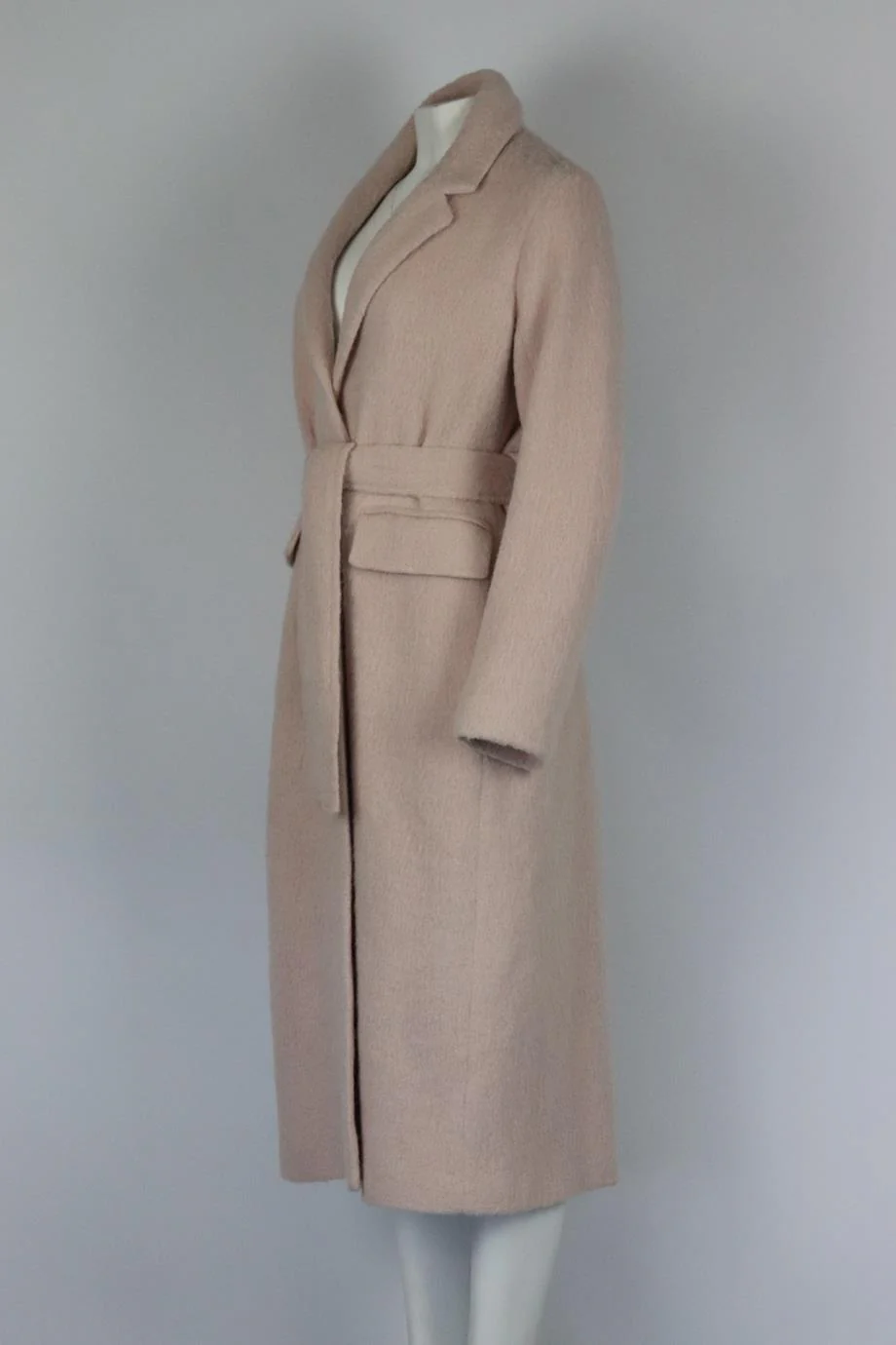 VINCE BELTED BRUSHED WOOL BLEND COAT LARGE - Image 3