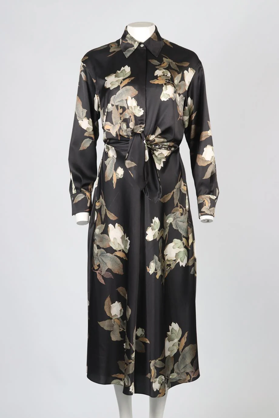 VINCE FLORAL PRINT SATIN MAXI DRESS SMALL - Image 2