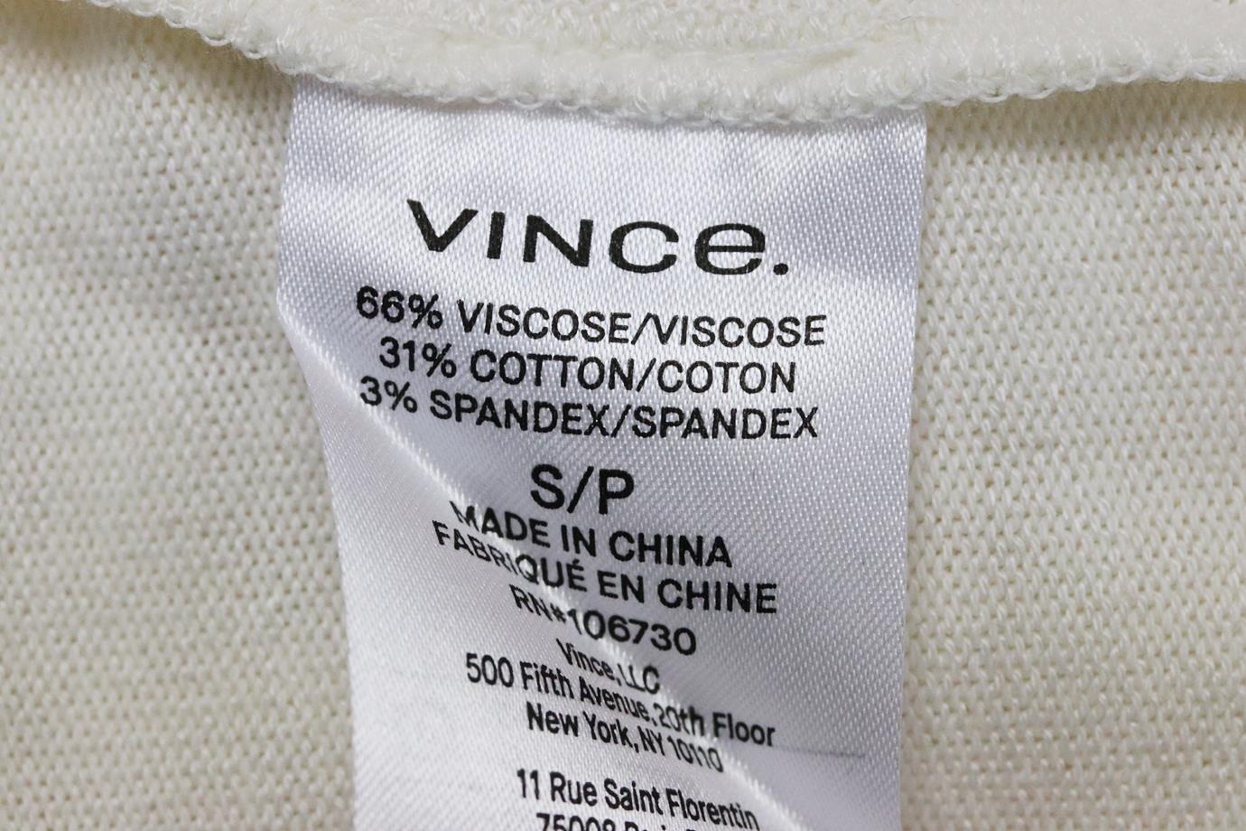 VINCE RIBBED COTTON BLEND TOP SMALL - Image 6