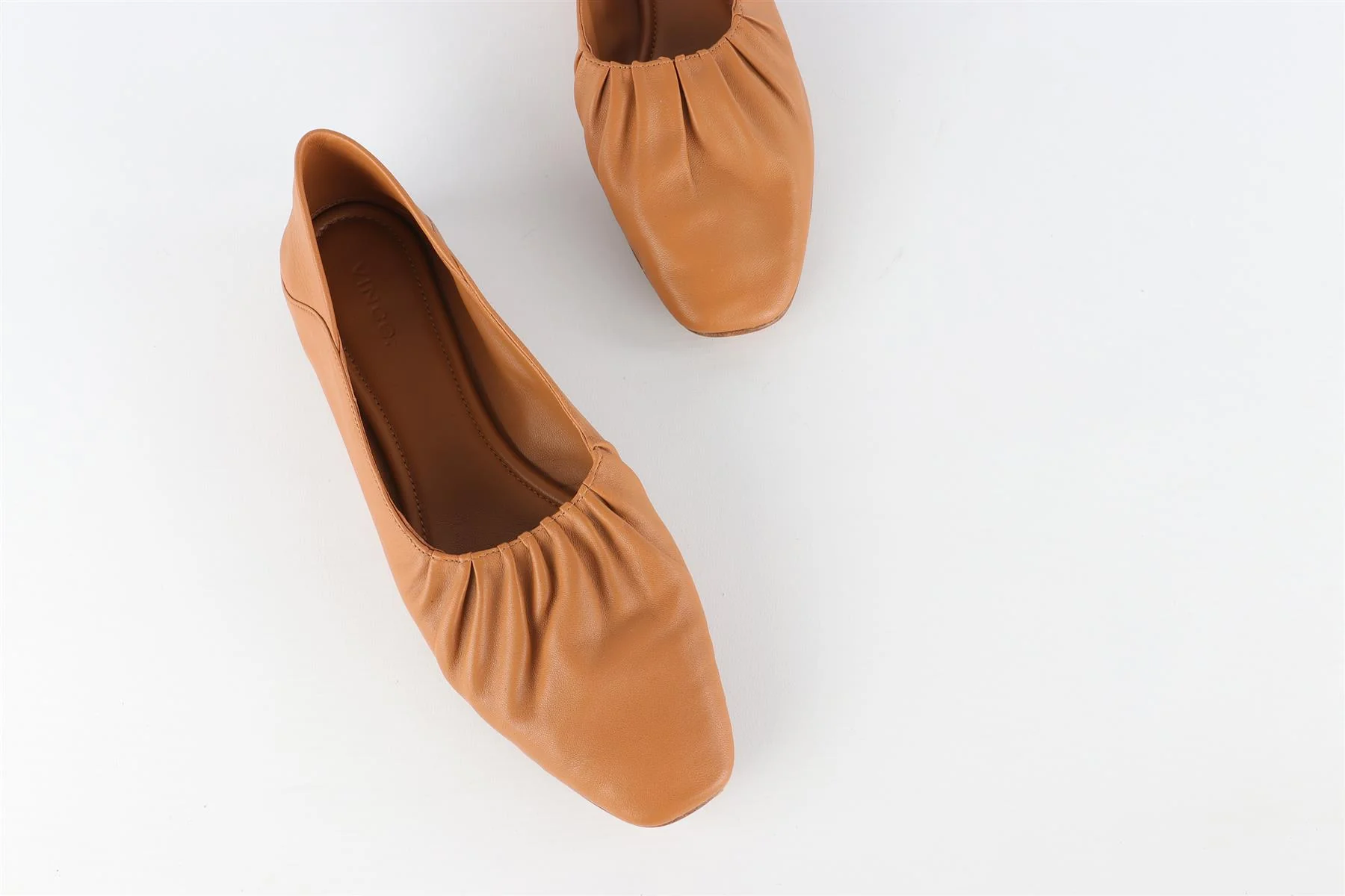 VINCE TAN LEATHER BALLET FLATS EU 38.5 UK 6.5 US 9.5 - Image 4
