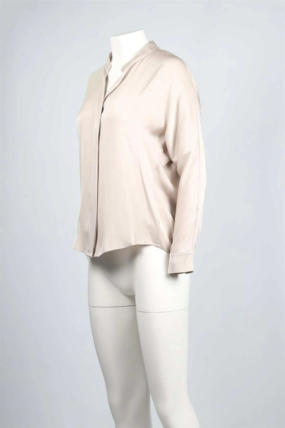 VINCE TAUPE SILK BLEND TOP US 2 UK 6 - Image 3