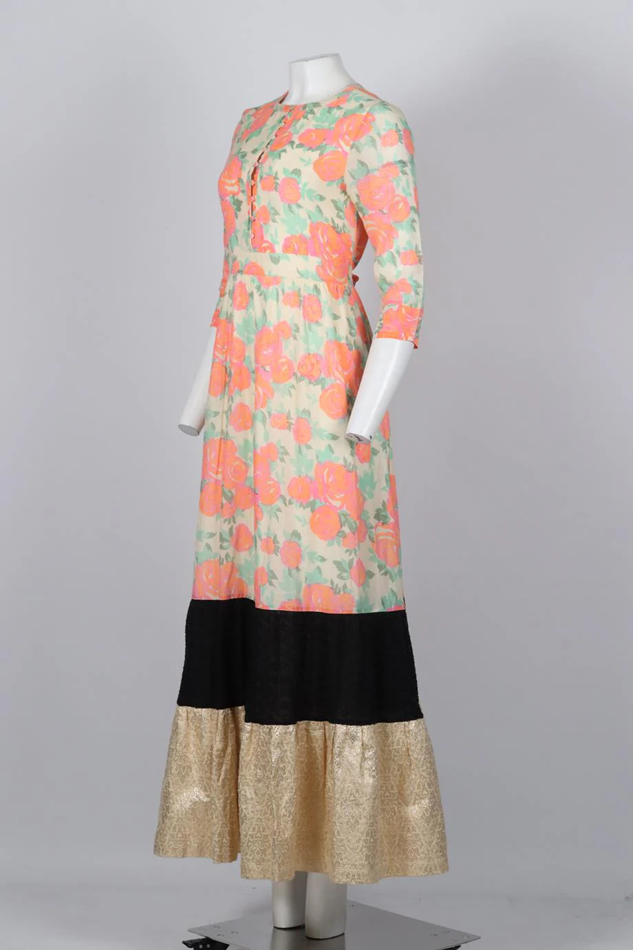 VINEET BAHL COTTON AND SILK BLEND MAXI DRESS SMALL - Image 3