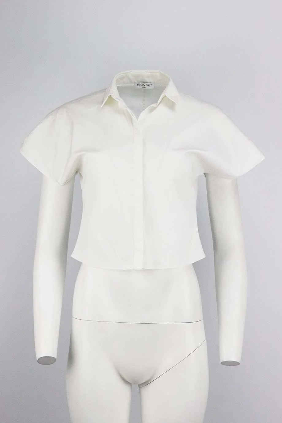 VIONNET CROPPED COTTON POPLIN SHIRT IT 38 UK 6 - Image 2