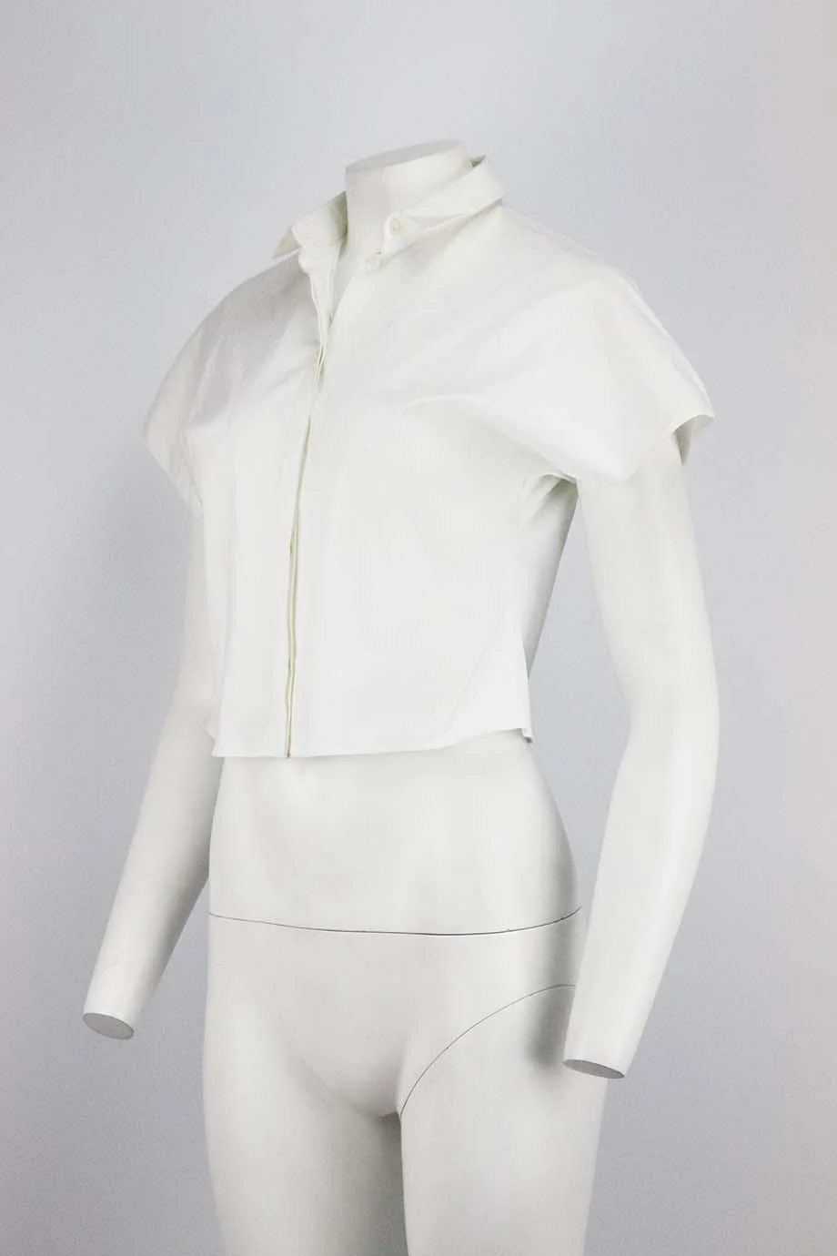 VIONNET CROPPED COTTON POPLIN SHIRT IT 38 UK 6 - Image 3