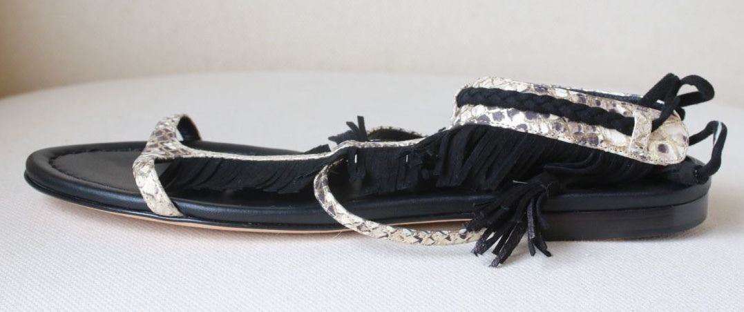 VISCONTI AND DU REAU LANAI FRINGE SANDALS EU 38 UK 5 - Image 11