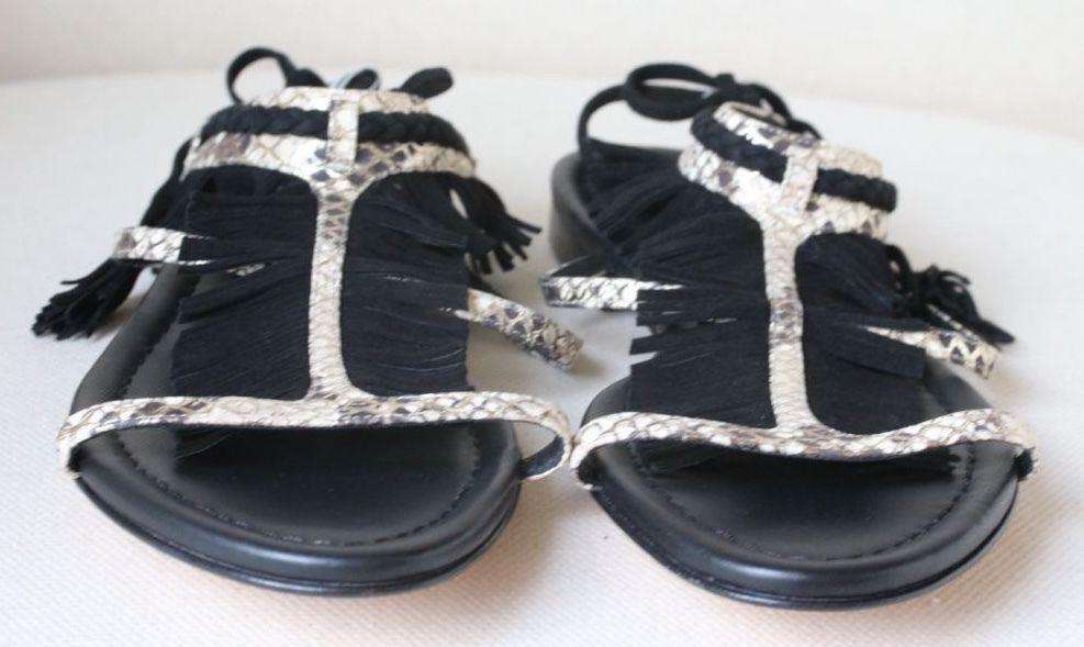 VISCONTI AND DU REAU LANAI FRINGE SANDALS EU 38 UK 5 - Image 9