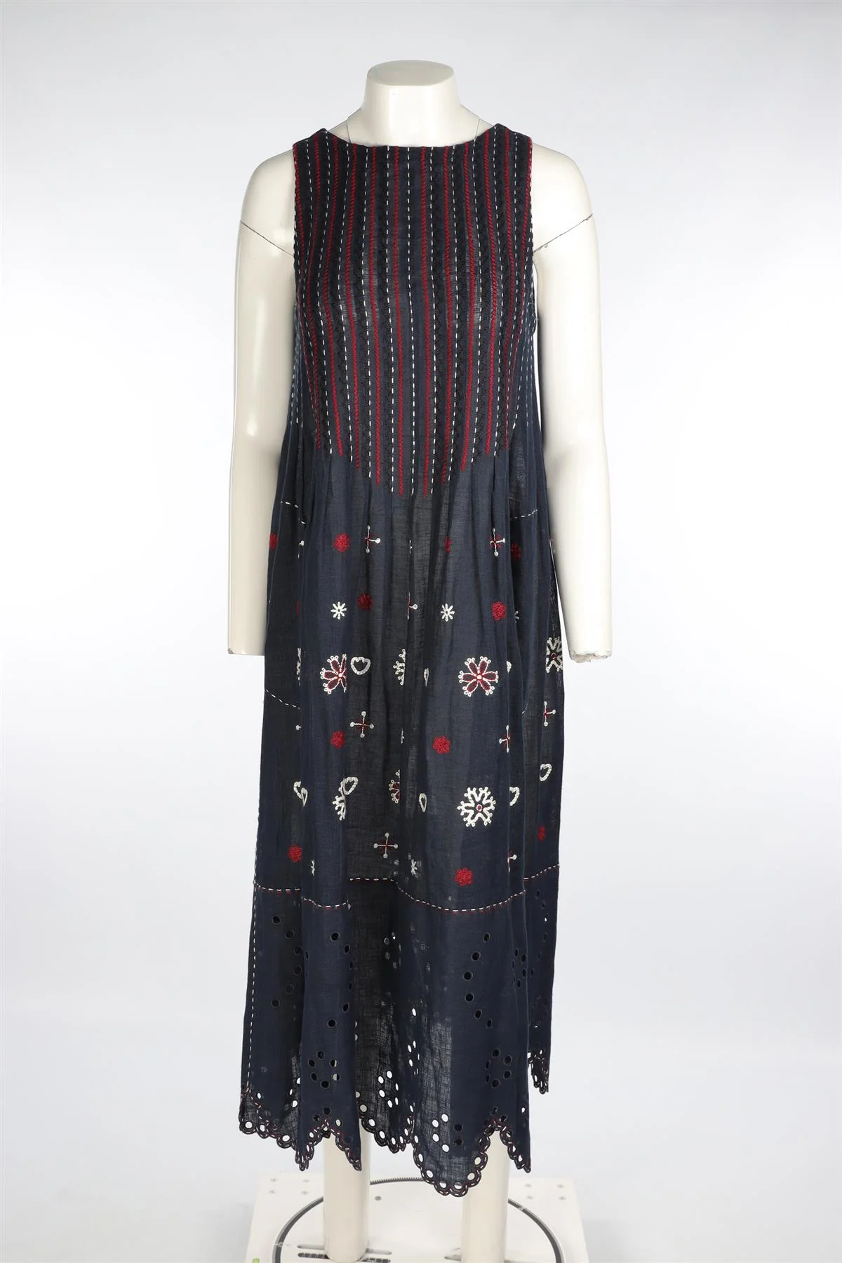 VITA KIN NAVY LINEN MAXI DRESS XSMALL - Image 2