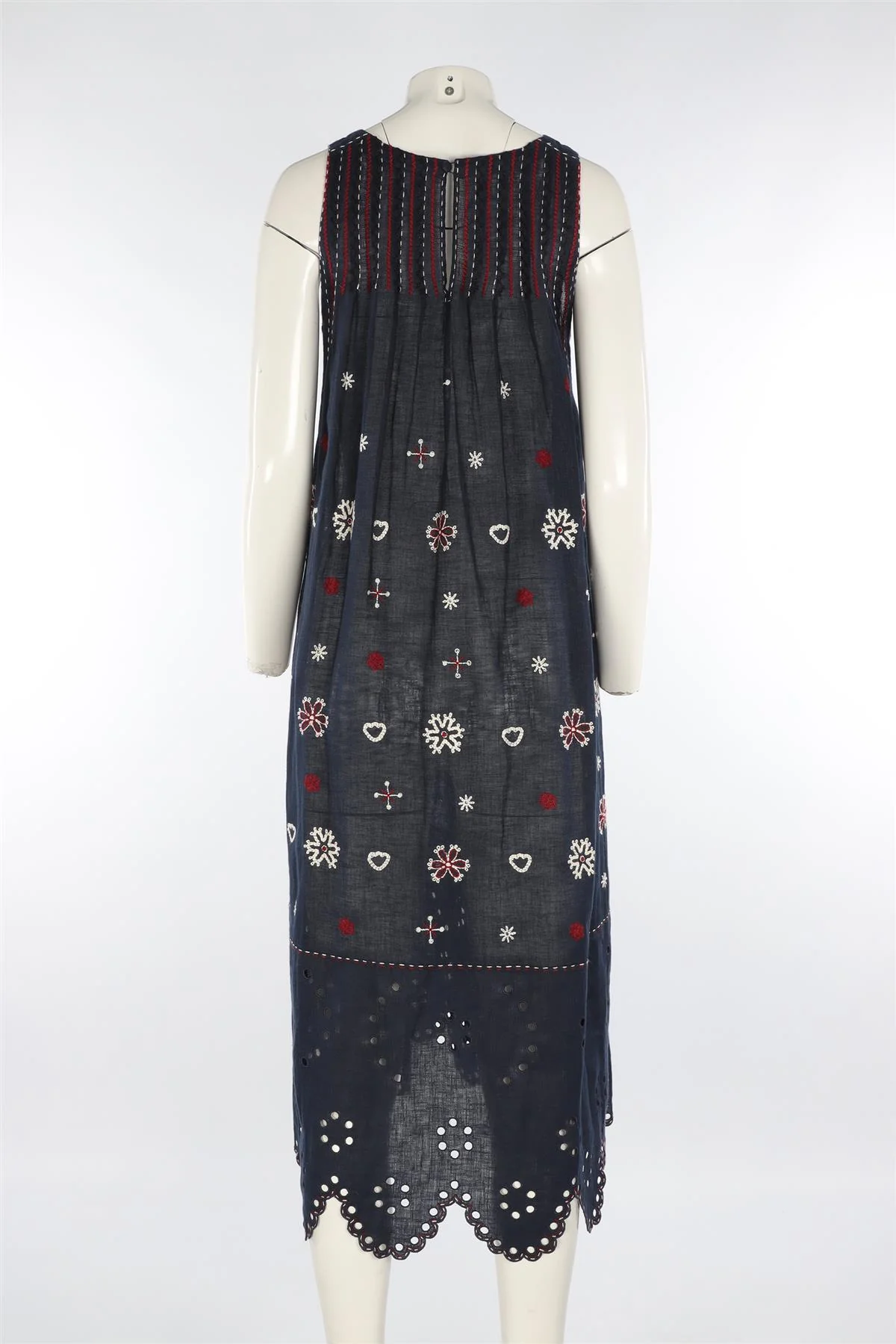 VITA KIN NAVY LINEN MAXI DRESS XSMALL - Image 4