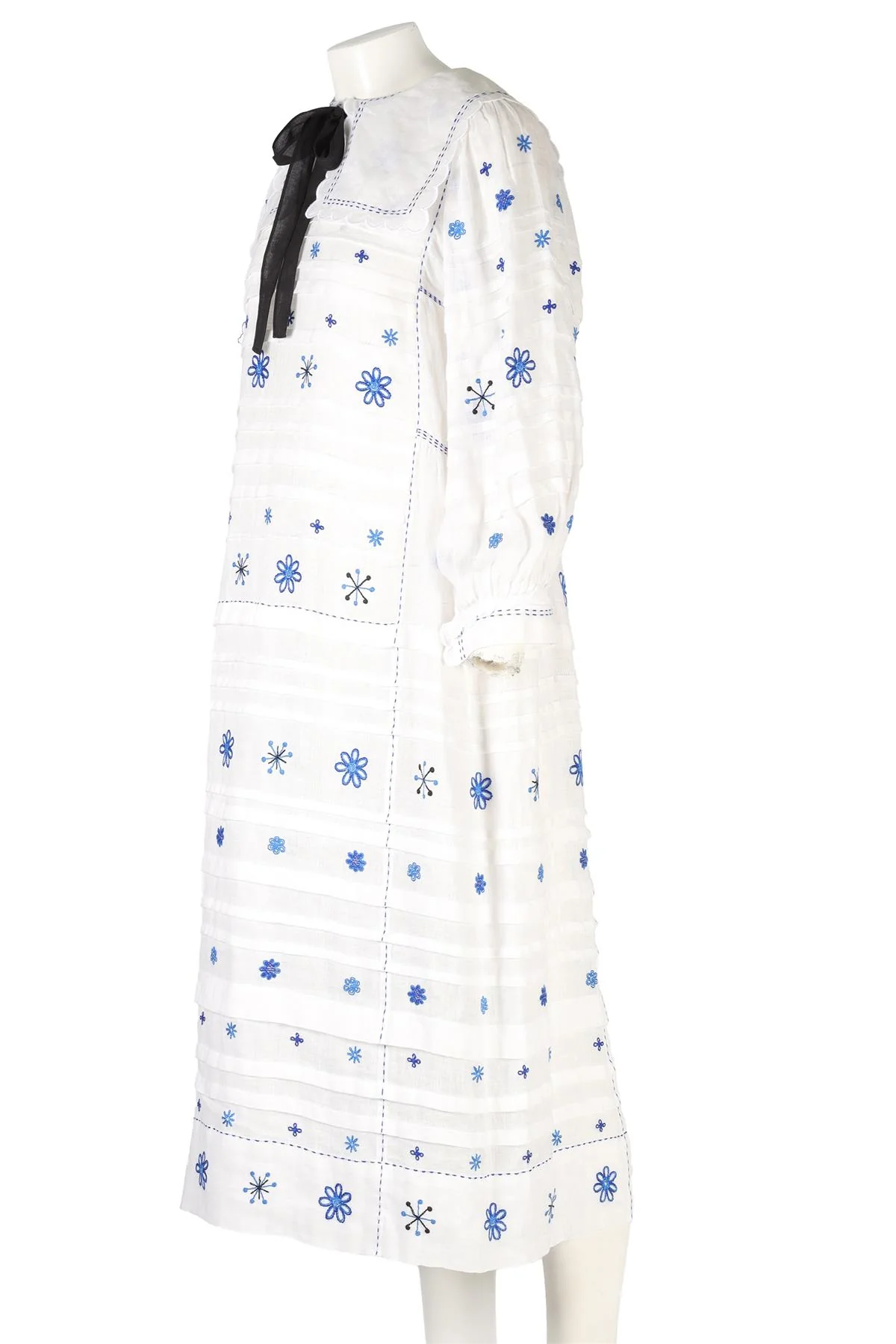 VITA KIN WHITE LINEN MIDI DRESS XSMALL - Image 3