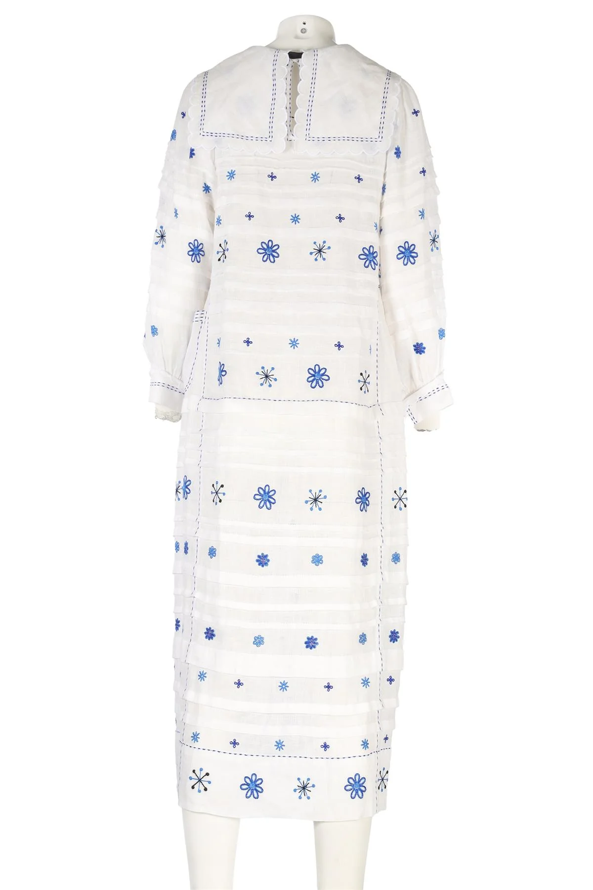 VITA KIN WHITE LINEN MIDI DRESS XSMALL - Image 4
