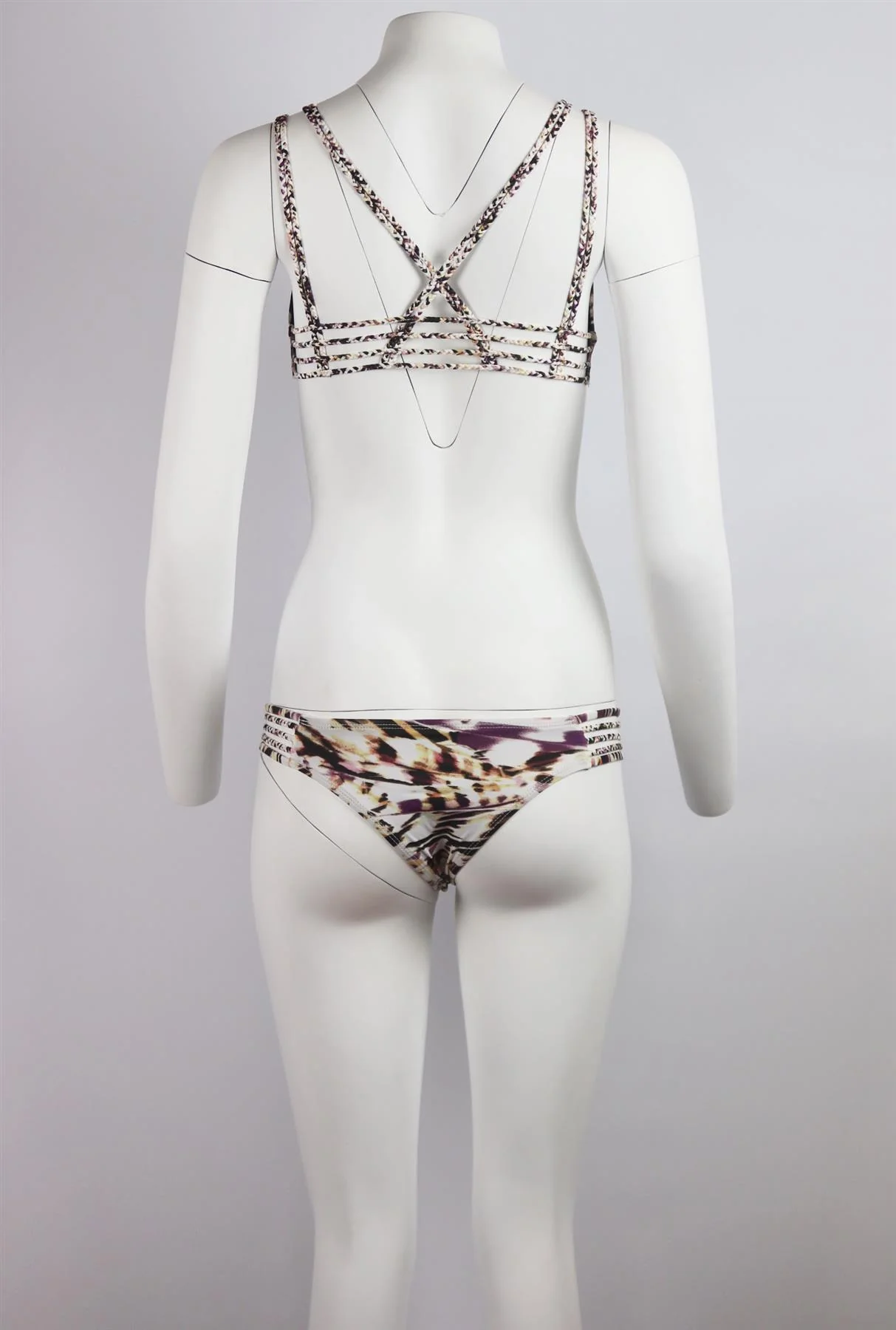 VITAMIN A CUTOUT PRINTED TRIANGLE BIKINI SMALL/MEDIUM - Image 4