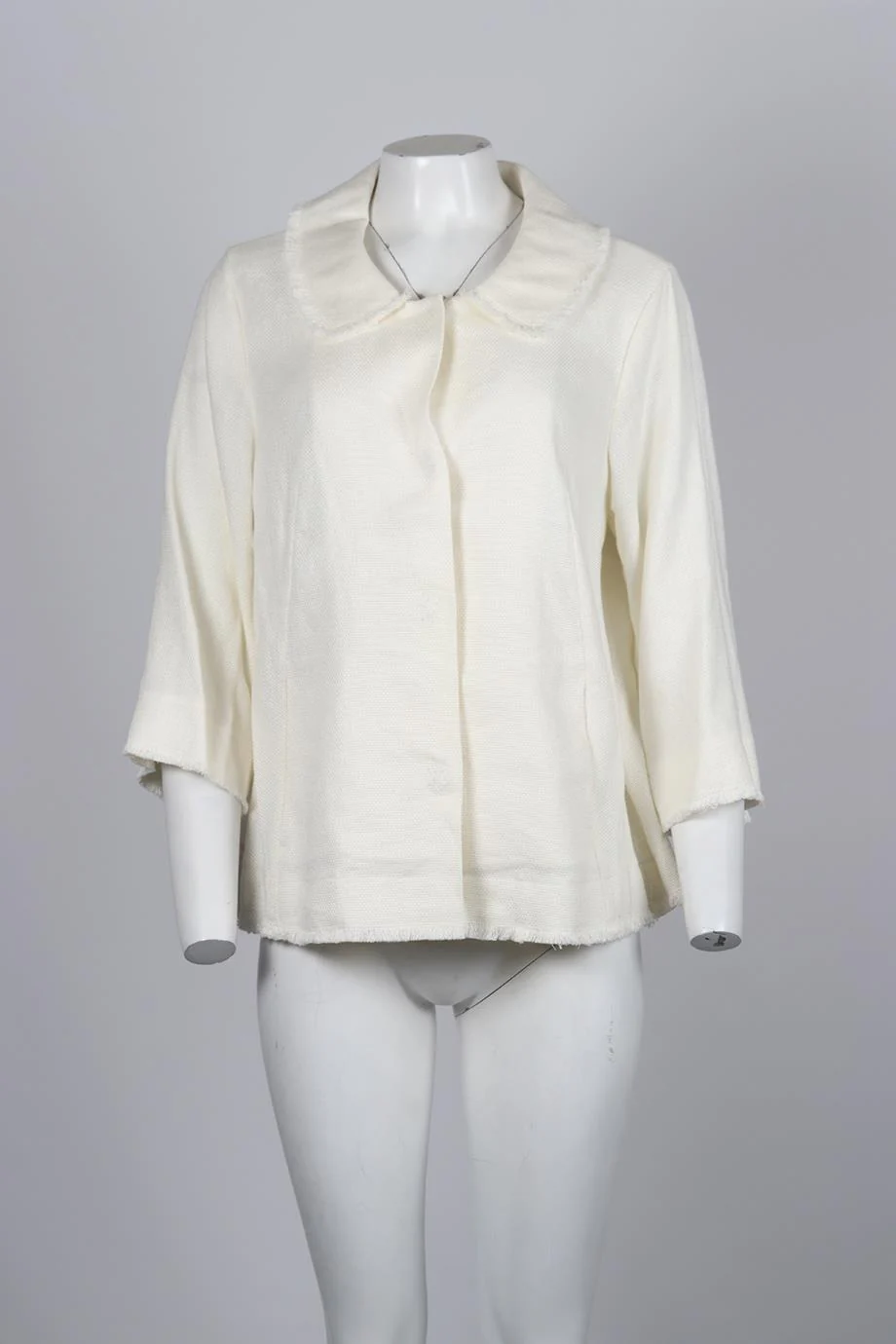 VOYAGE BY MARINA RINALDI LINEN AND COTTON BLEND JACKET UK 16 - Image 2