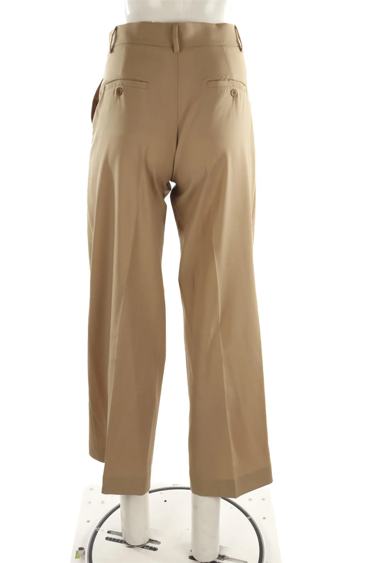 WEEKEND MAX MARA BEIGE WOOL WIDE LEG PANTS IT 38 UK 6 - Image 4