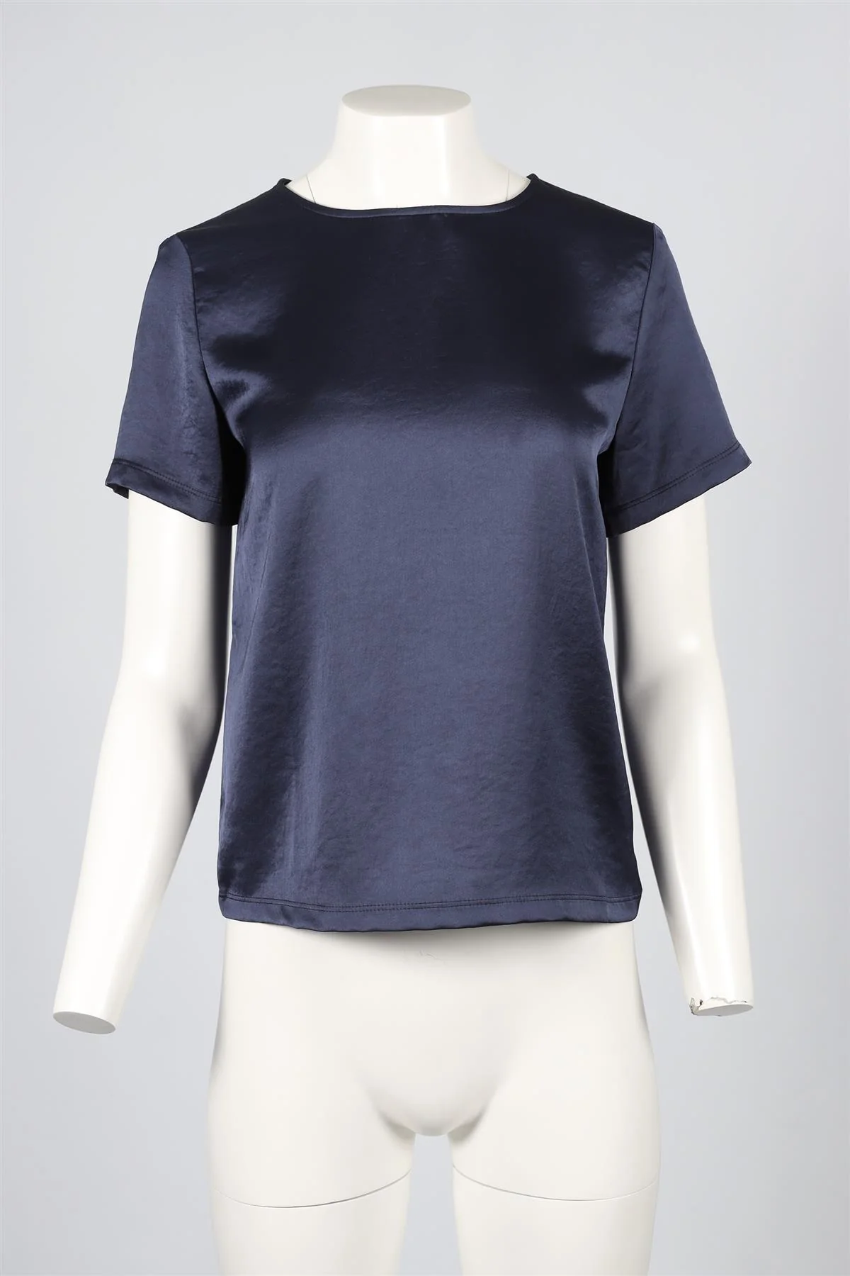 WEEKEND MAX MARA NAVY SATIN TOP SMALL - Image 2