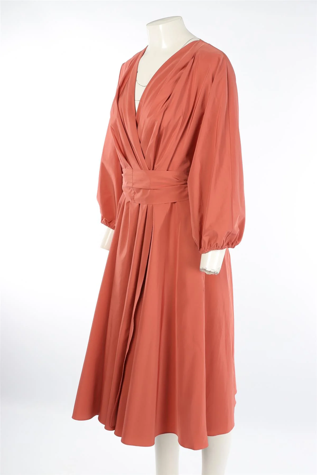 WEEKEND MAXMARA CORAL SATIN MAXI DRESS MEDIUM - Image 3