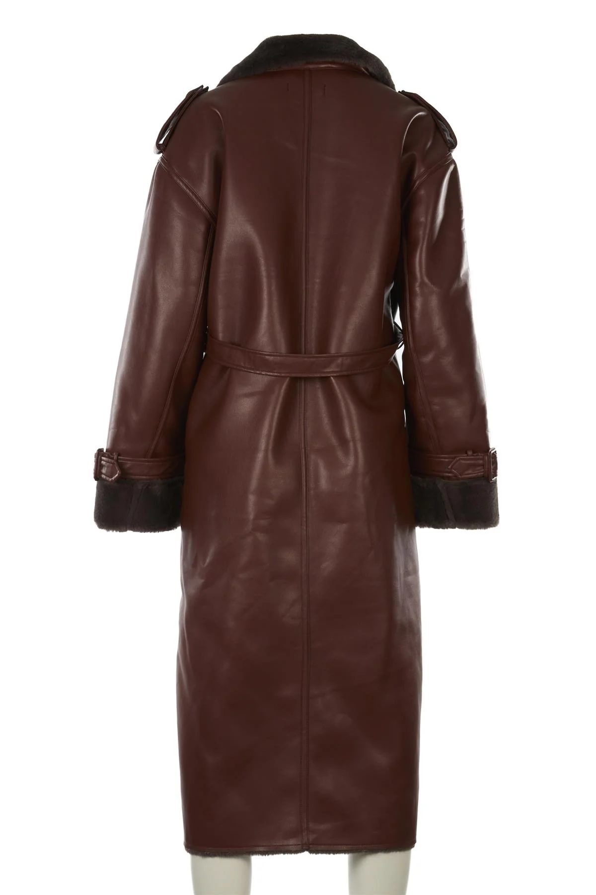 WEWOREWHAT BROWN FAUX FUR COAT SMALL - Image 4