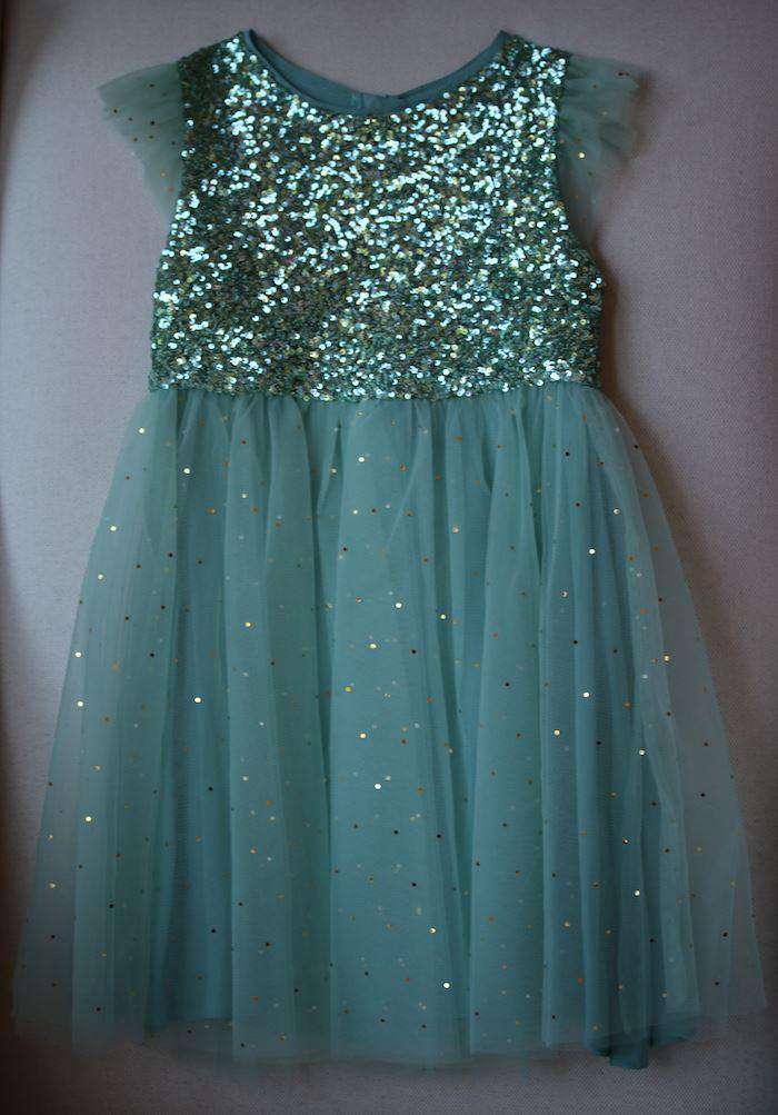 WILD & GORGEOUS GIRLS GREEN SEQUIN DRESS 4-5 YEARS - Image 2