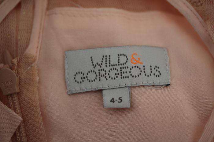 WILD & GORGEOUS GIRLS PEACH PINK TULLE DRESS 4-5 YEARS - Image 3