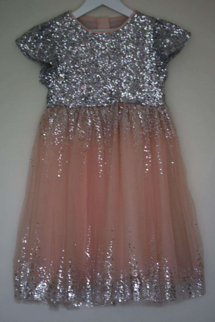 WILD & GORGEOUS SILVER SEQUIN DEGAS MOON DRESS 4-5 YEARS - Image 2